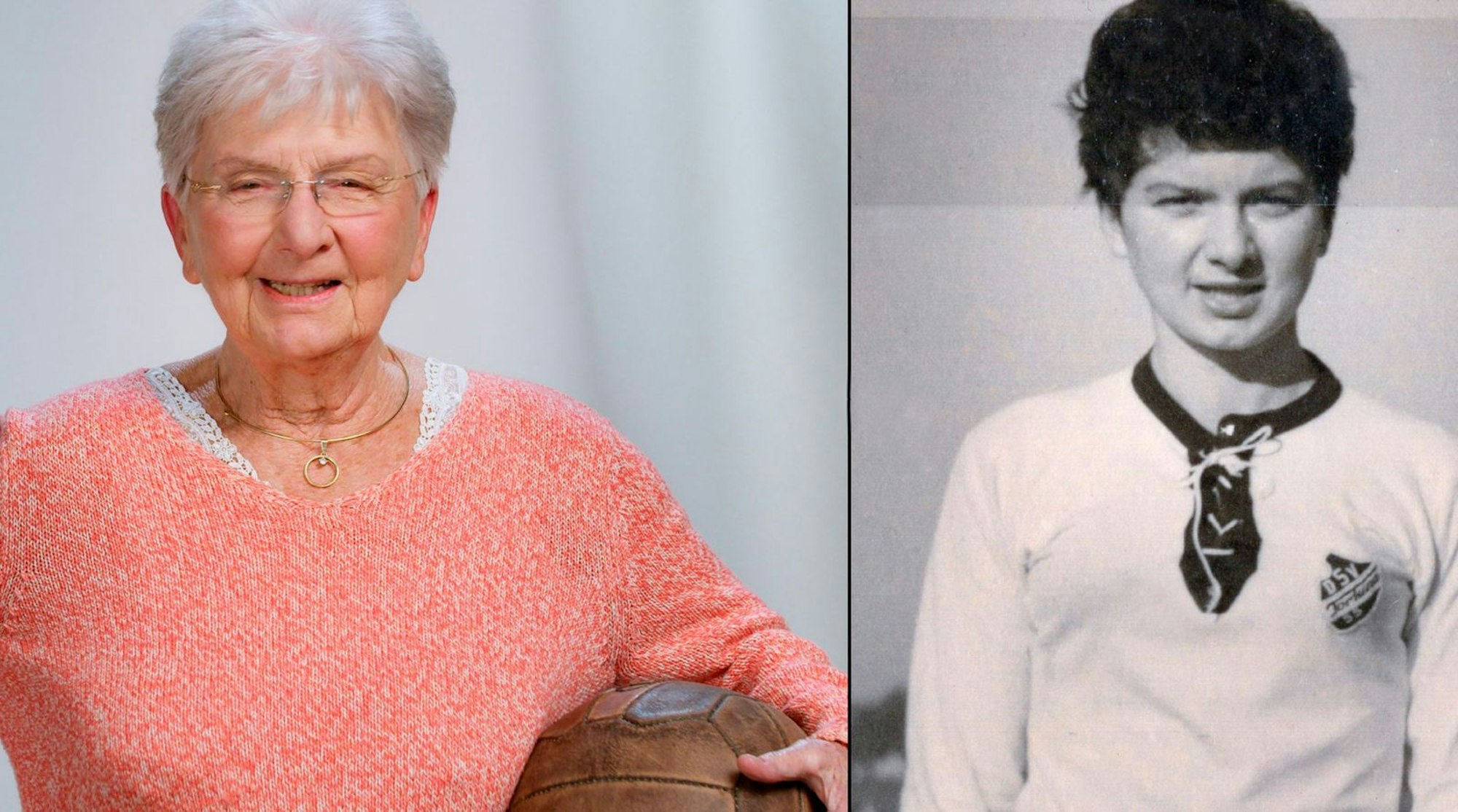 Was sie tat, war damals verboten: Fußballerin Christa Kleinhans heute und - rechts - circa 1963. (Bild: © rbb/Christa Kleinhans/DOCDAYS)