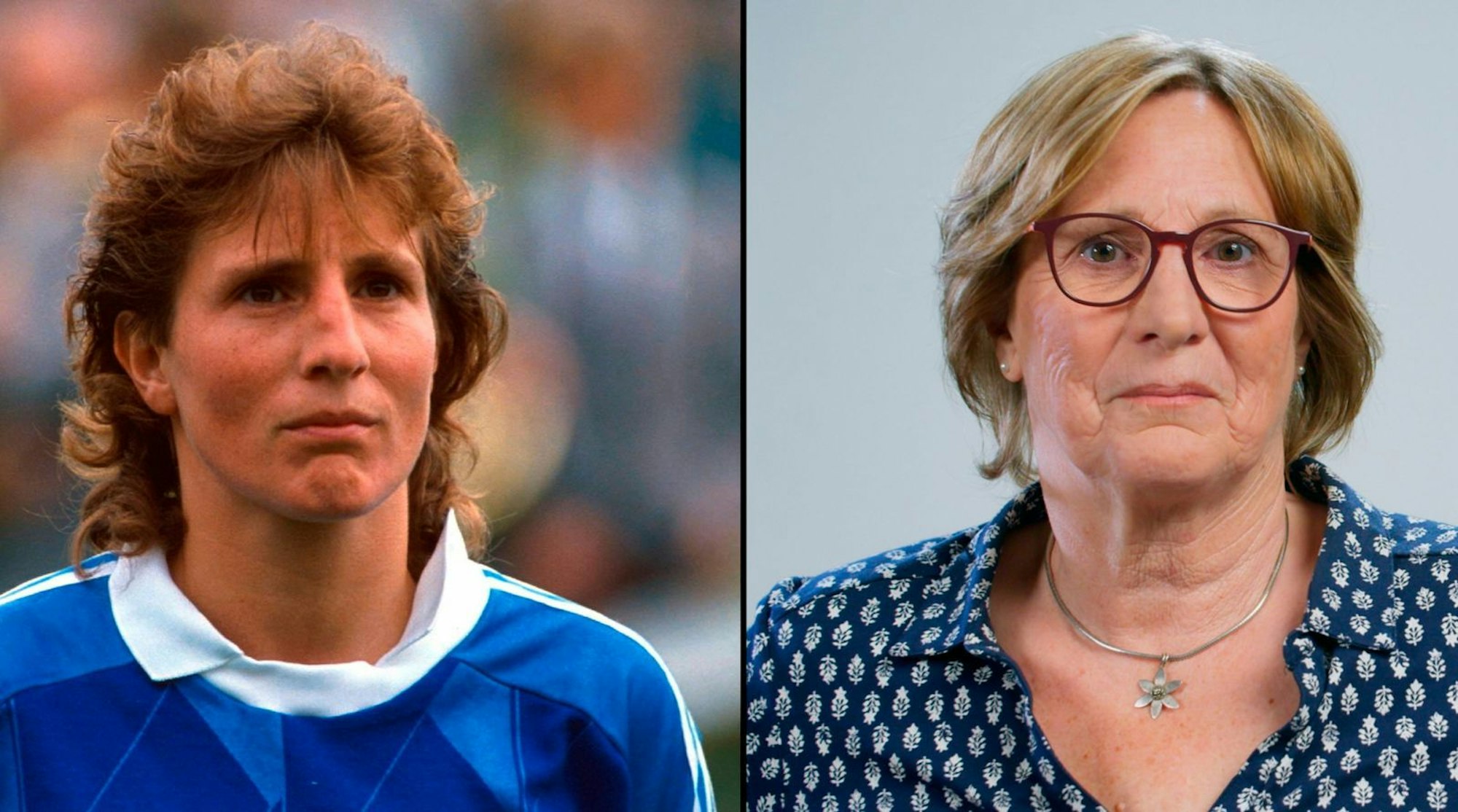 Nationaltorhüterin (links), Europameisterin 1989 und Siegtorschützin: Marion Isbert bei der EM 1989 und heute. (Bild: © rbb/Imago/DOCDAYS)
