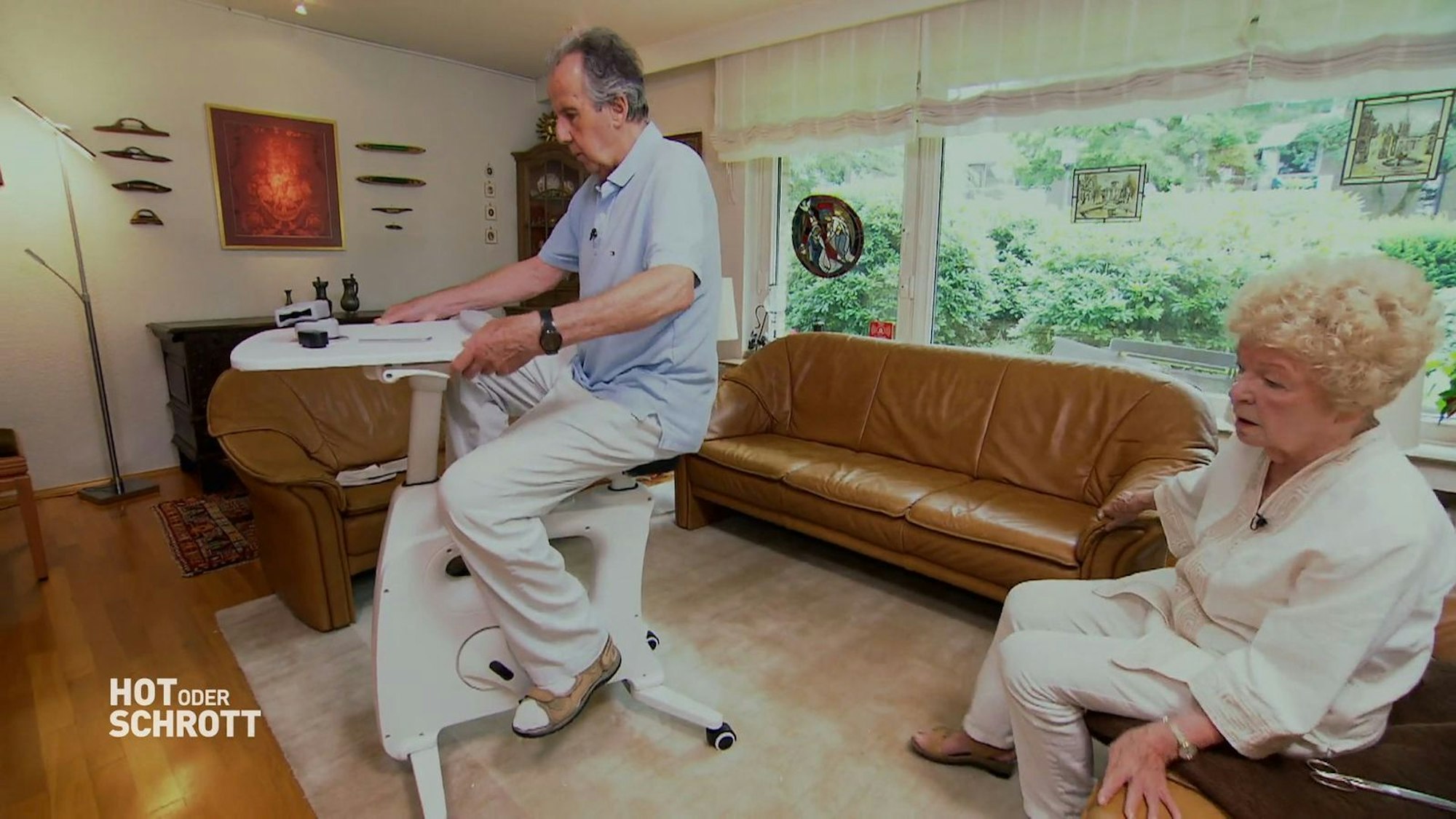 Das „Deskbike“ findet Otto zwar gut, aber unsinnig. (Bild: RTL)