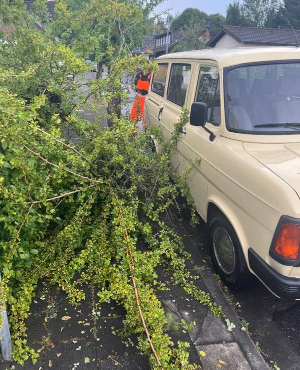 Zu 15 unwetterbedingten Einsätzen musste die Feuerwehr in Bergheim ausrücken.