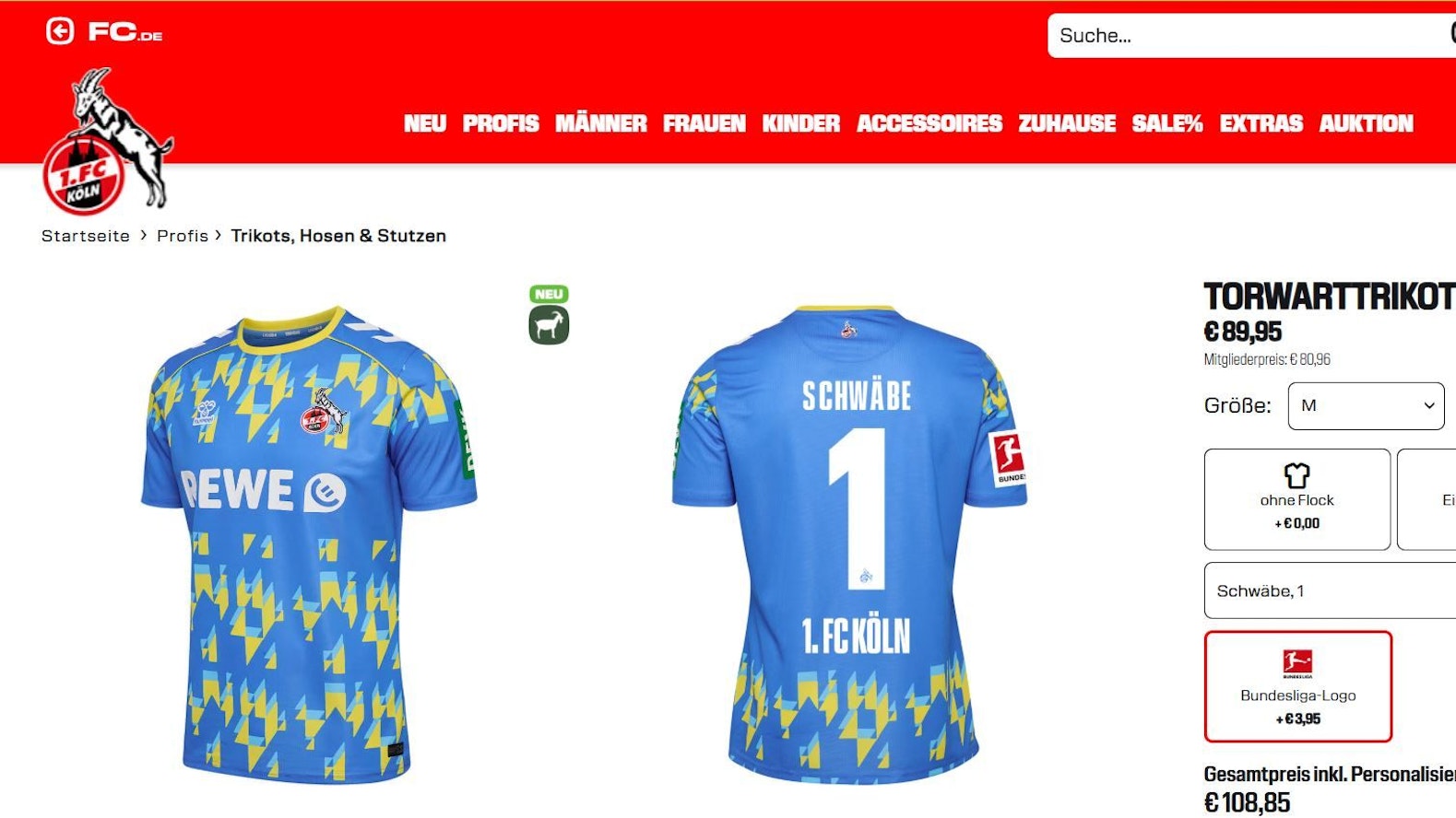 Das neue Kölner Torwarttrikot.