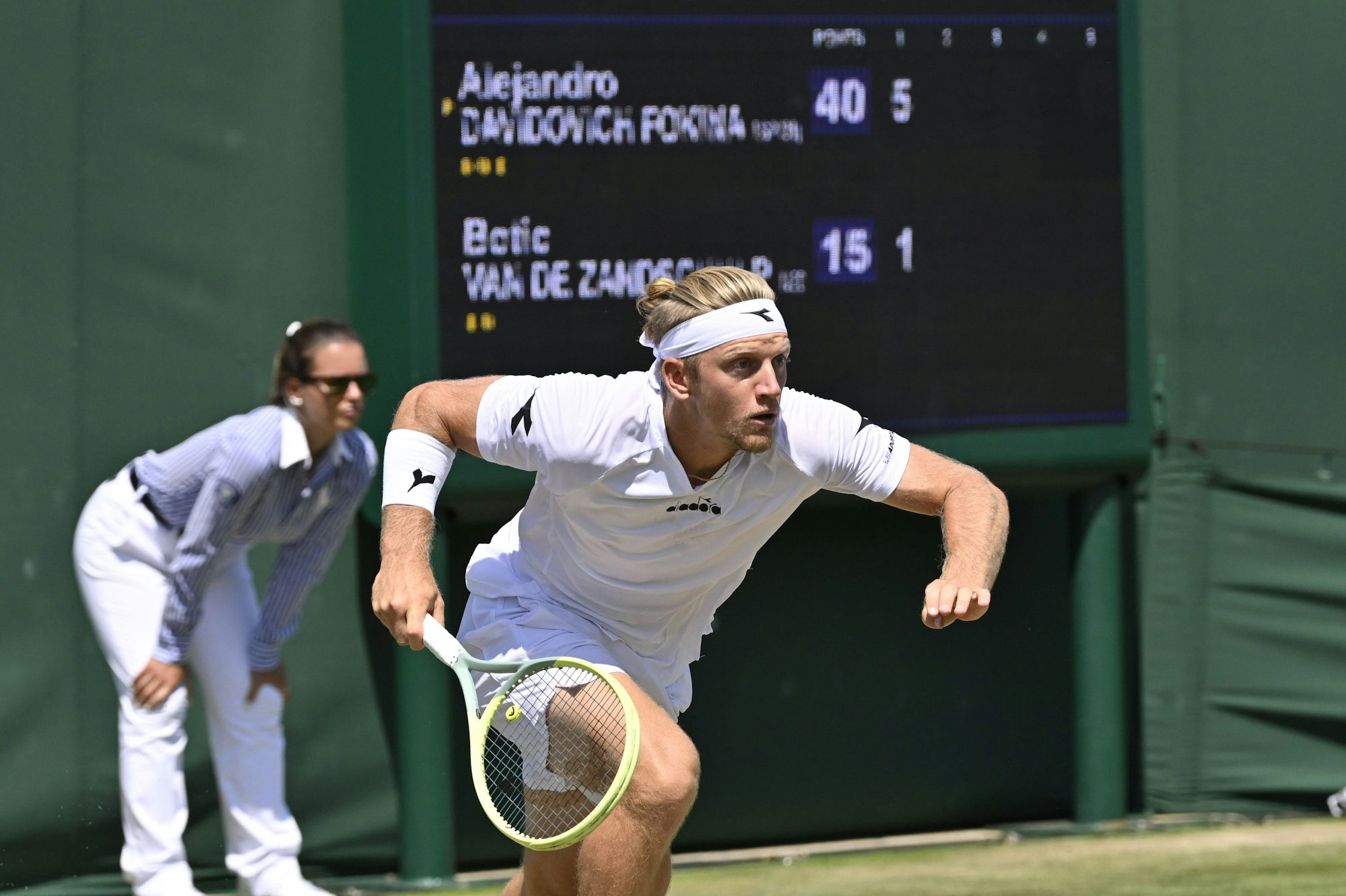 Alejandro Davidovich Fokina war schon 2023 in Wimbledon auf Botic van de Zandschulp getroffen.