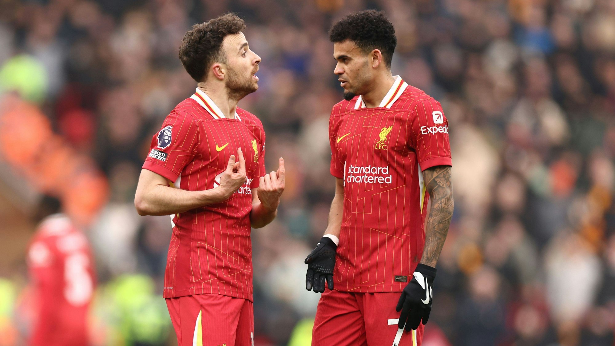 Diogo Jota und Luis Díaz liefen zusammen für den FC Liverpool auf.