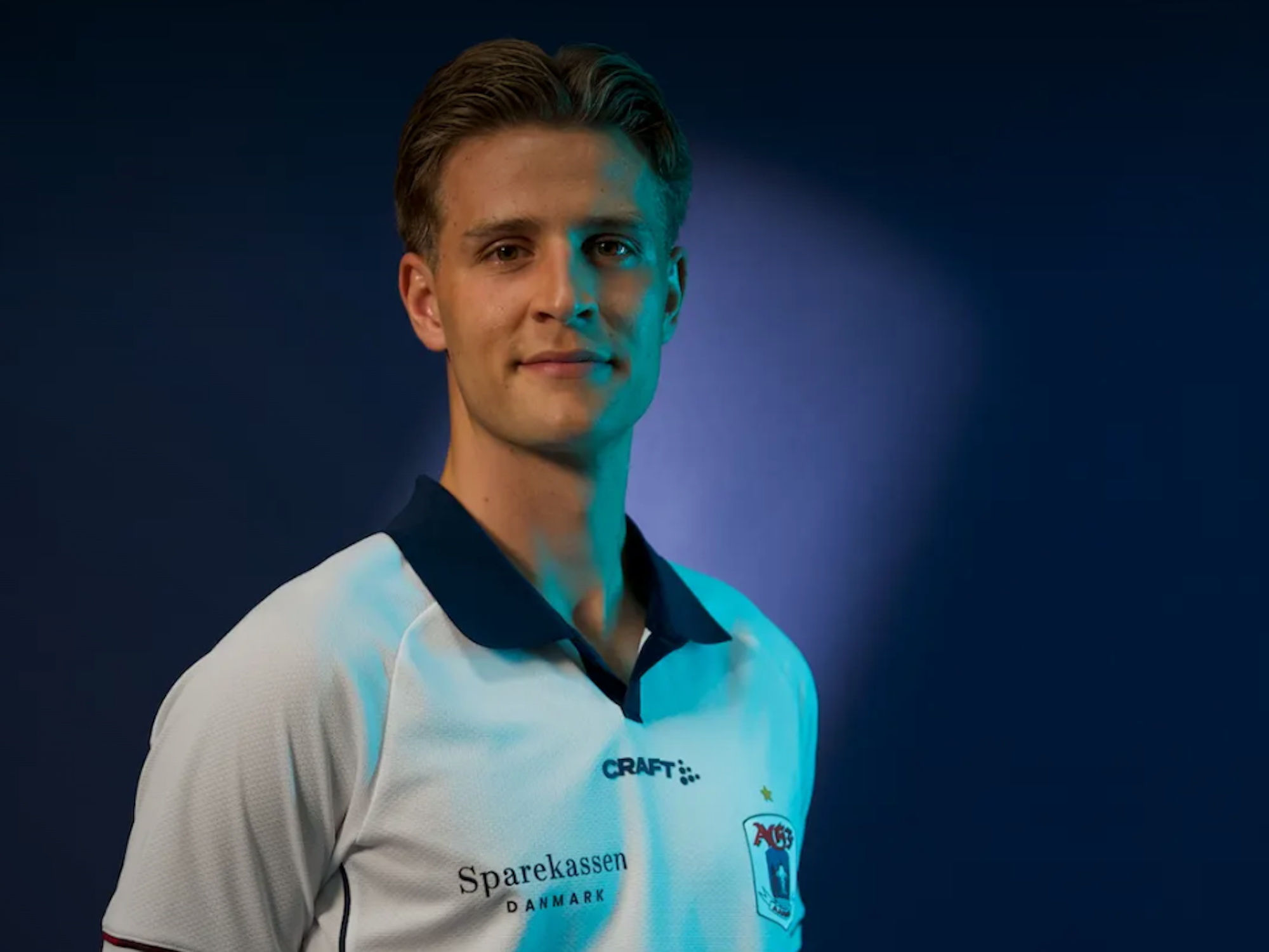 FC-Profi Rasmus Carstensen wird bei seinem Leihklub Aarhus GF vorgestellt.