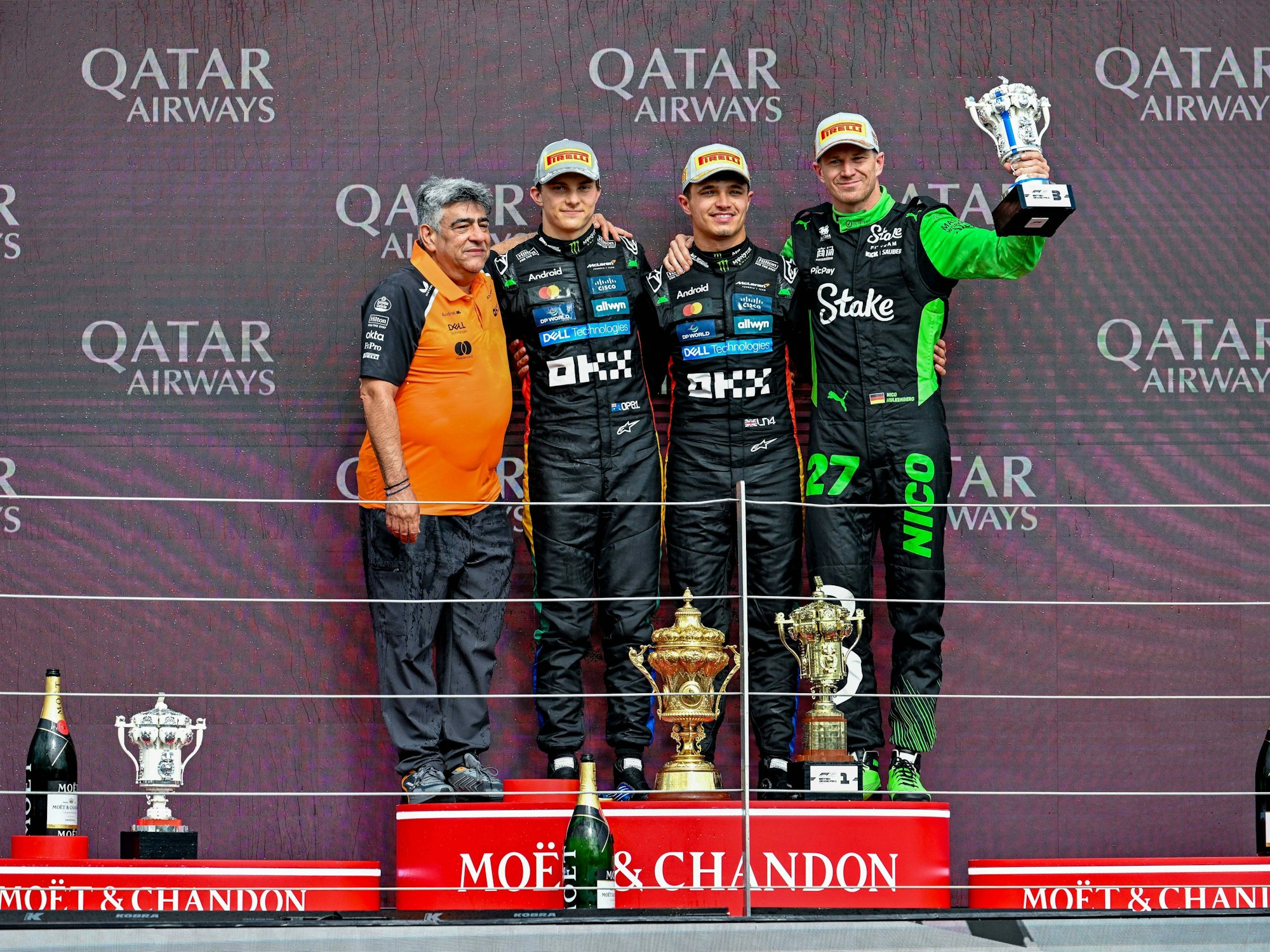Das Podiumsfoto nach dem GP in Silverstone.