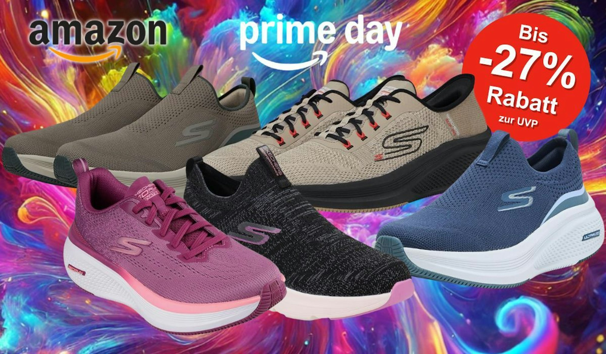 Auf dem Bild sind unterschiedliche Varianten des Skechers Sneakers Go Run Elevate 2.0 zu sehen