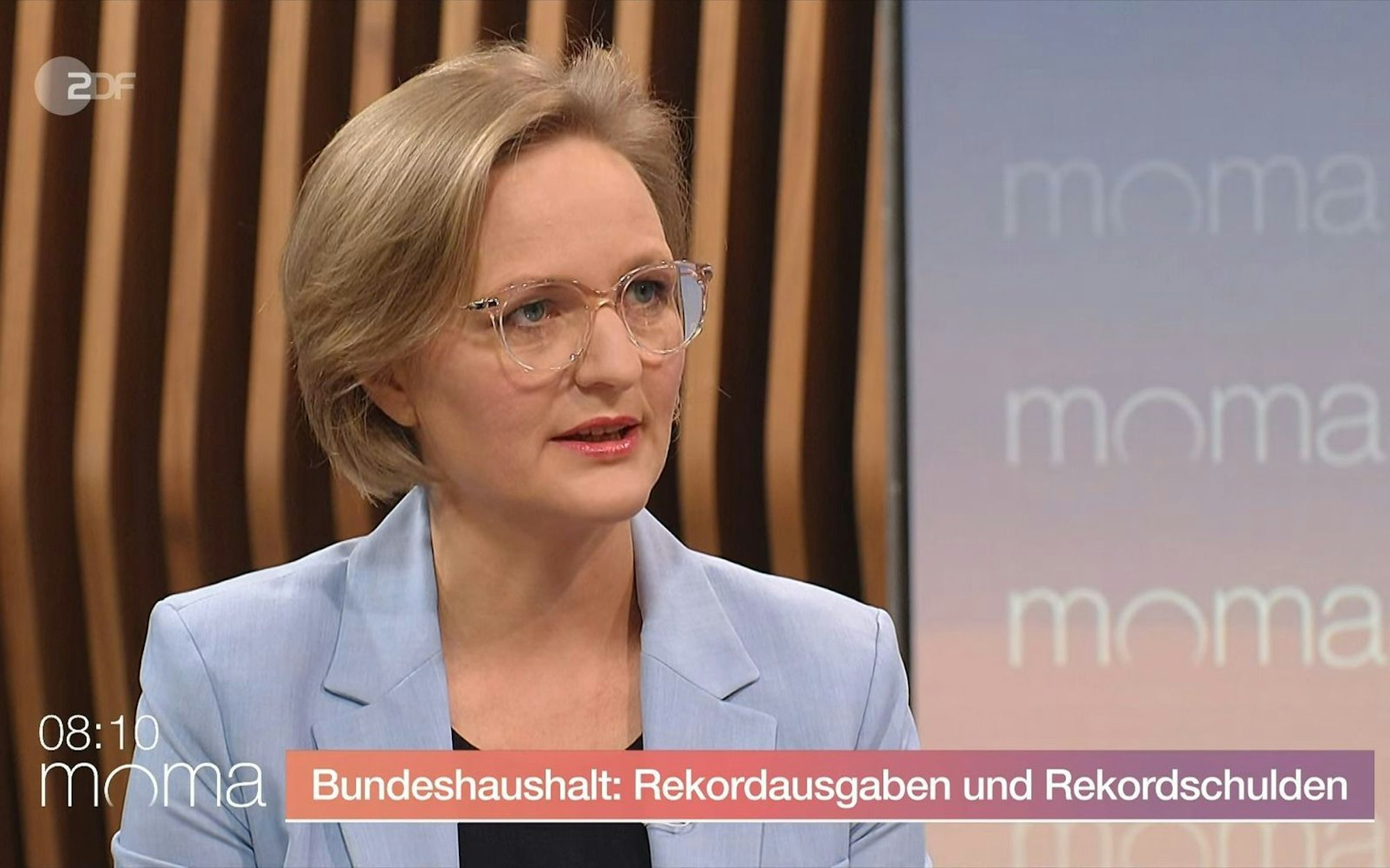 Grünen-Chefin Franziska Brantner zeigte sich im ZDF-“Morgenmagazin“ mit Blick auf den Bundeshaushalt empört. (Bild: ZDF)