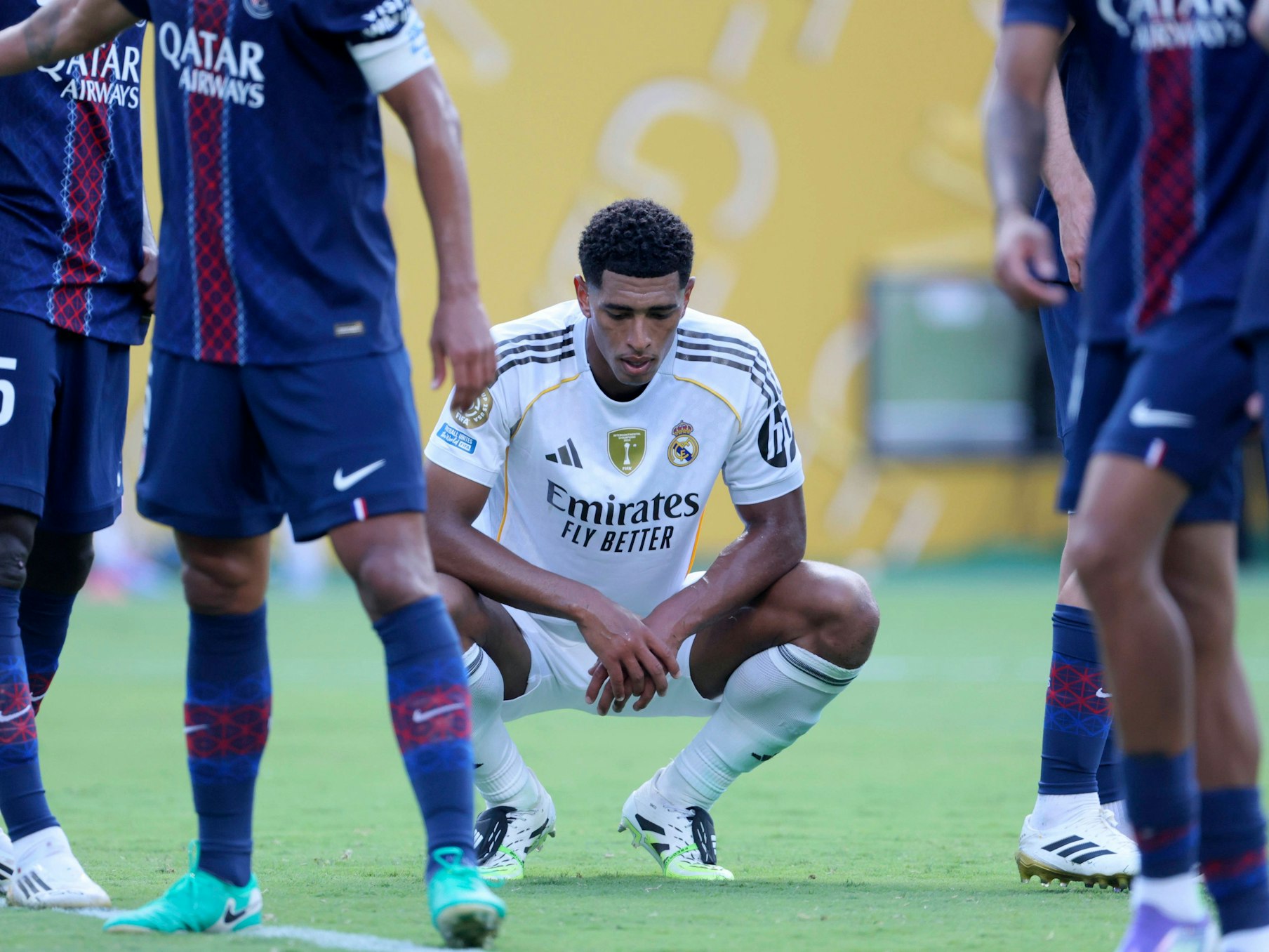 Ohne Chance: Madrid-Star Jude Bellingham musste beim 0:4 am Mittwoch (9. Juli 2025) gegen Paris Saint-Germain durchatmen.