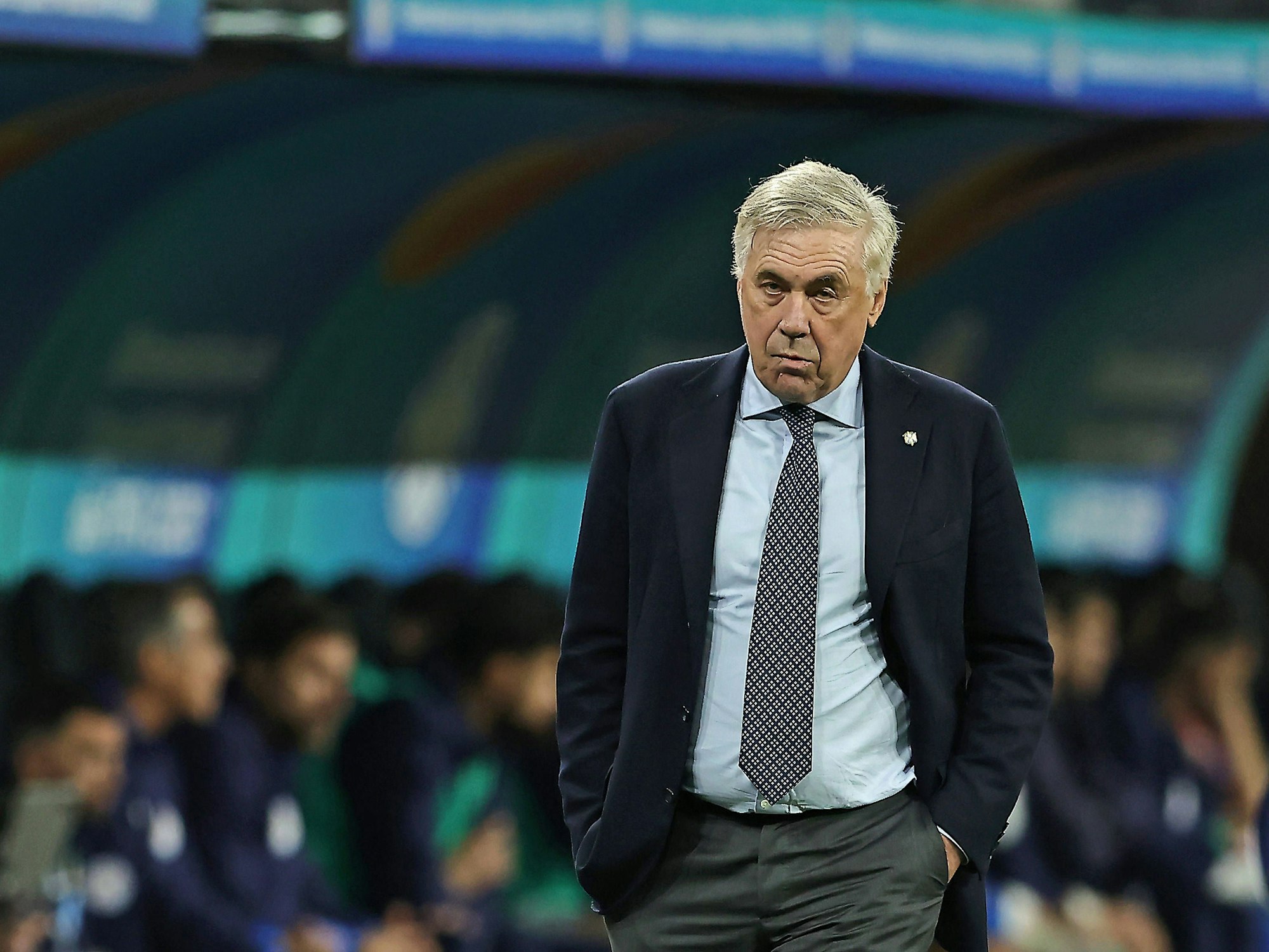 Brasilien-Coach Carlo Ancelotti am 10. Juni 2025 beim Spiel gegen Paraguay.