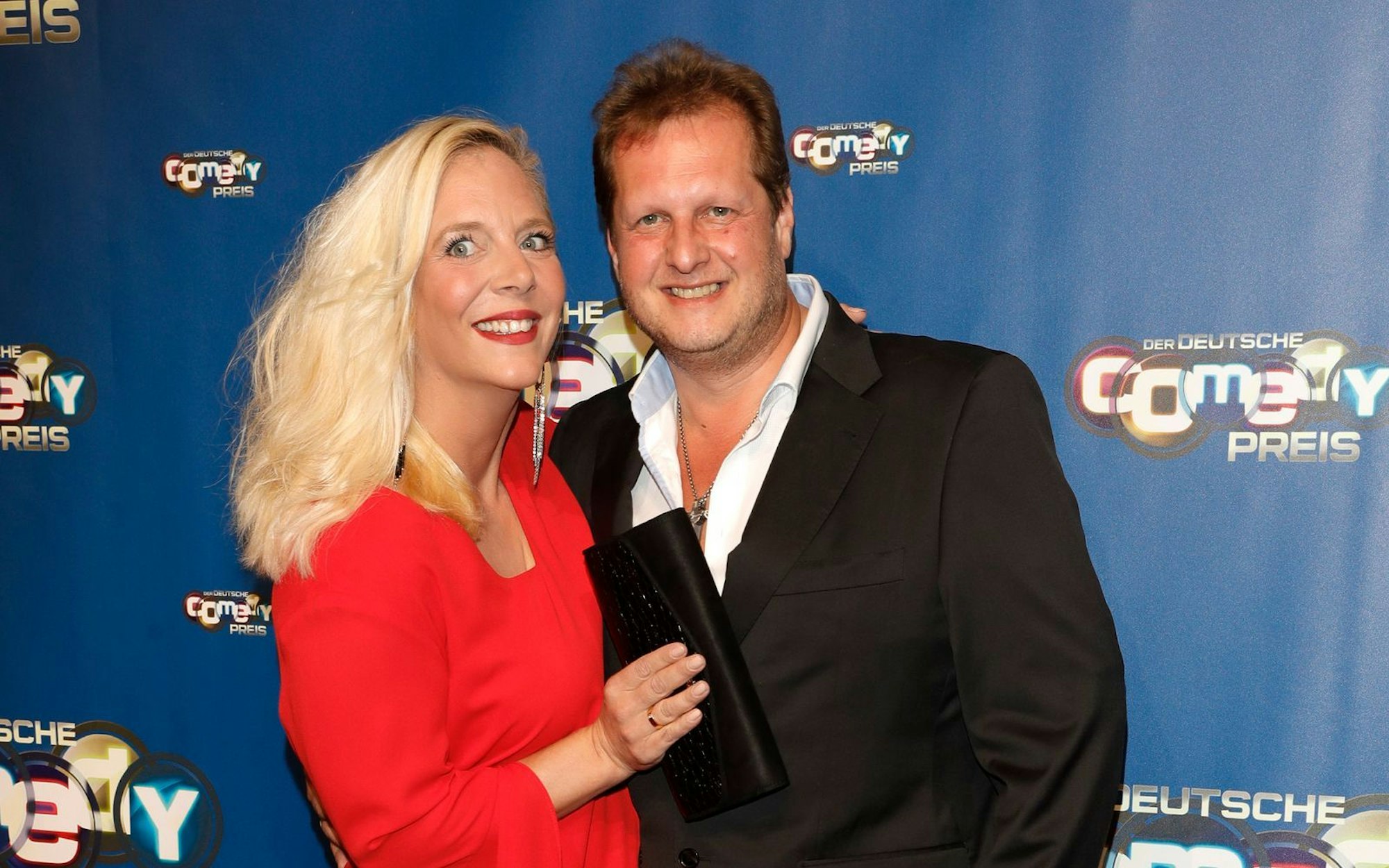 Daniela Büchner 2017 mit ihrem Ehemann Jens Büchner: Die Haare waren damals noch wasserstoffblond. (Bild: 2017 Getty Images/Andreas Rentz)
