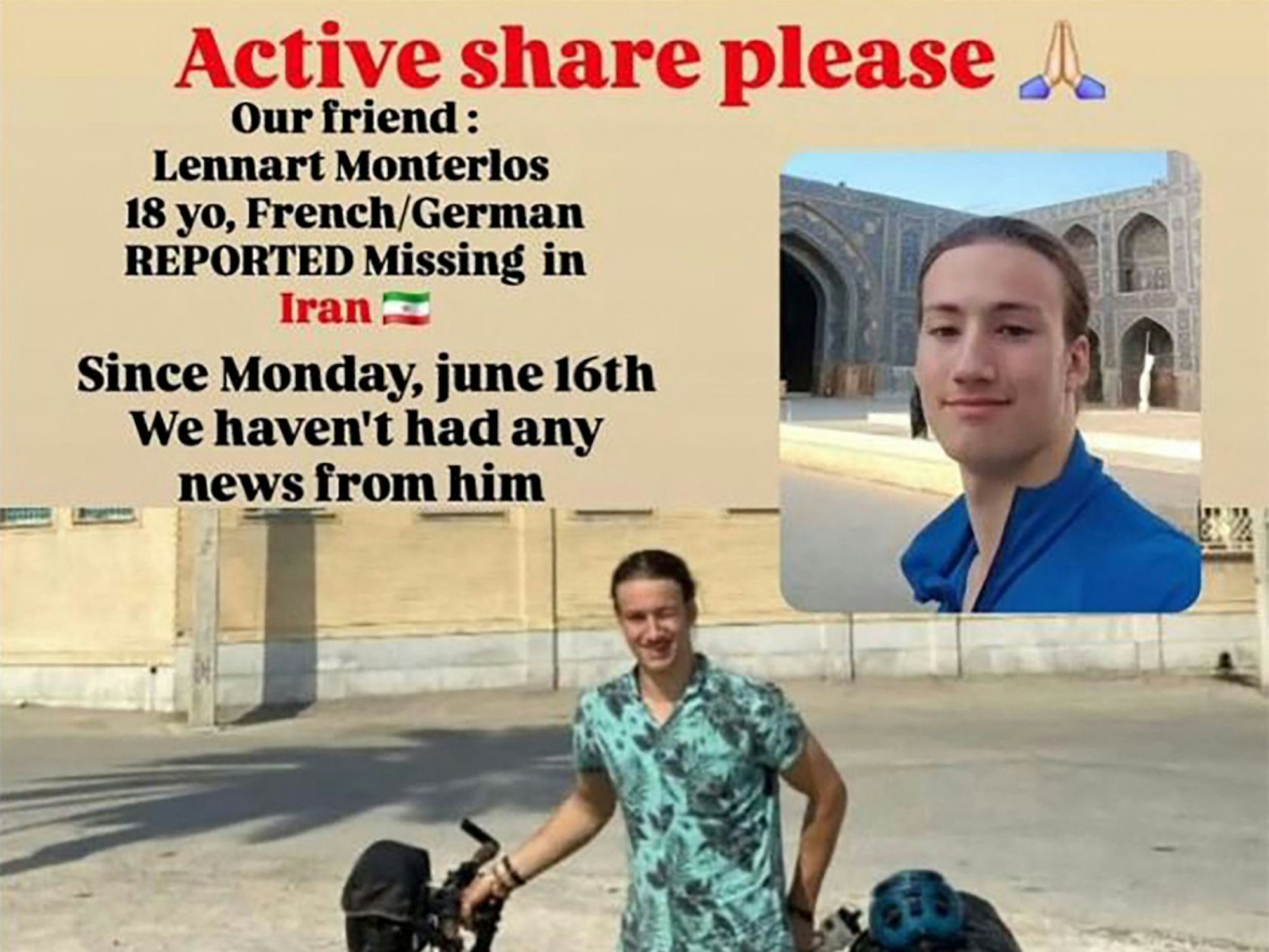 Mit diesem Aufruf wurde Lennart Monterlos gesucht.