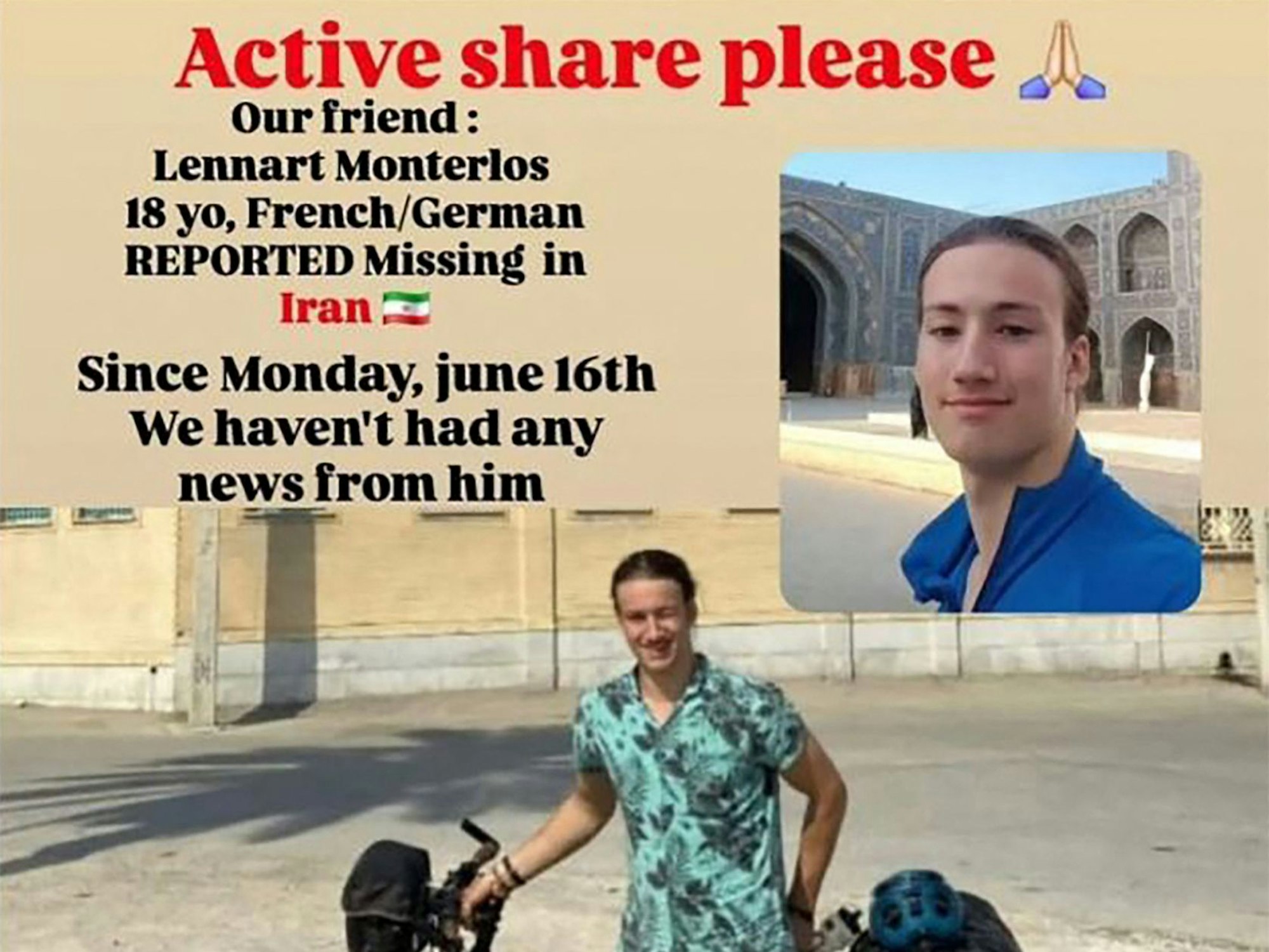 Mit diesem Aufruf wurde Lennart Monterlos gesucht.