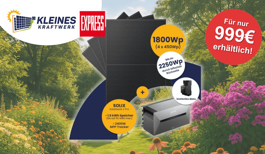 Balkonkraftwerk-Schnäppchen: Kleines Kraftwerk Quattro + Anker Solarbank – 46% Rabatt & Smart Meter Gratis!