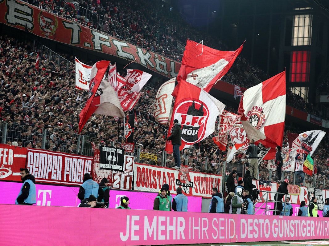Fans des 1. FC Köln in der Südkurve.