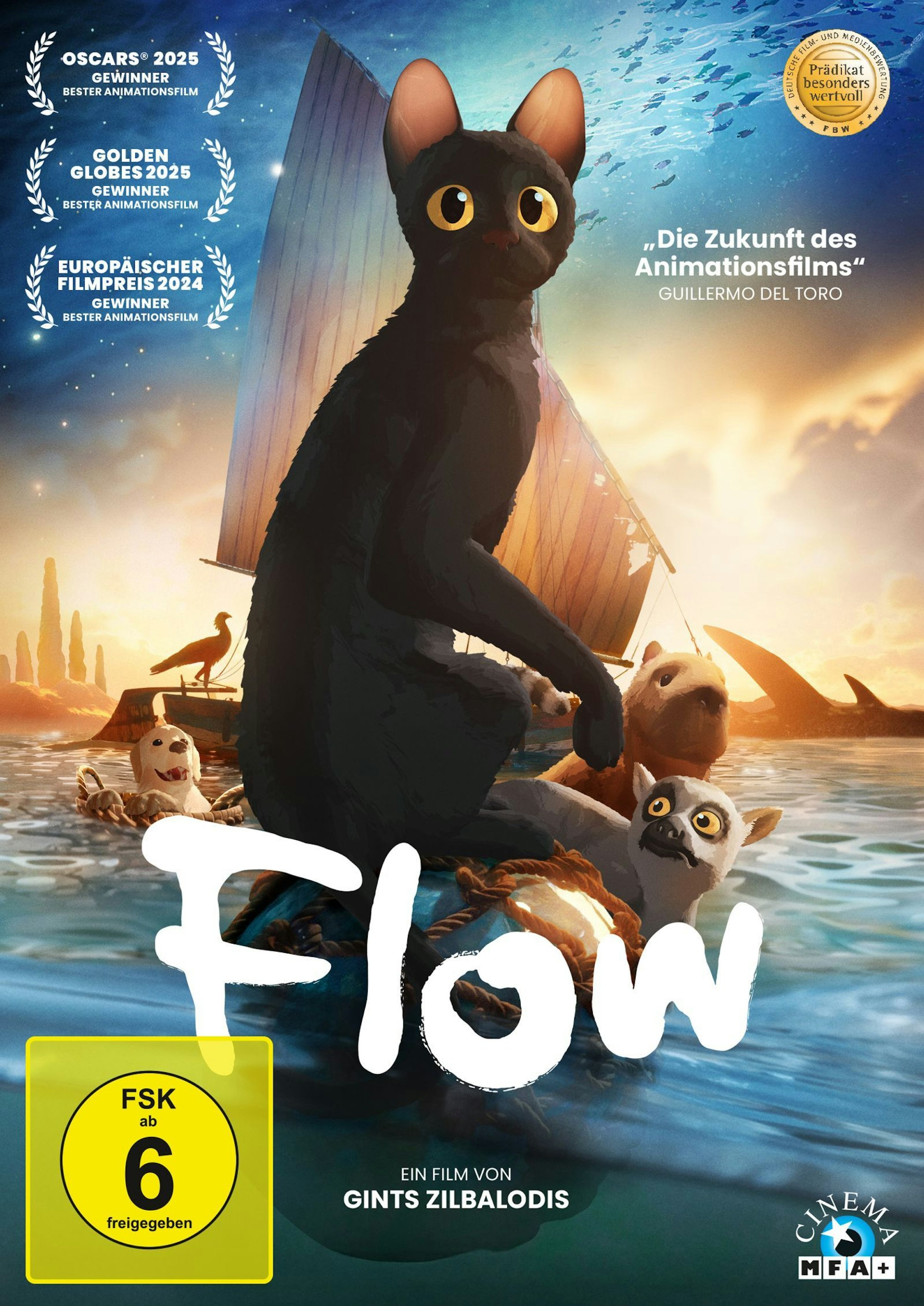 „Flow“ wurde 2025 unter anderem mit dem Oscar in der Kategorie „Bester Animationsfilm“ ausgezeichnet. (Bild: MFA+ Cinema)