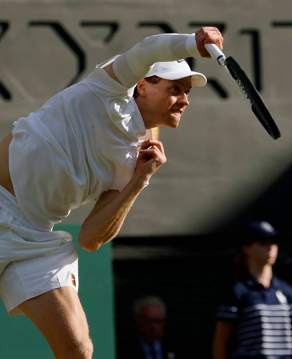 Jannik Sinner am Sonntag (13. Juli 2025) im Finale von Wimbledon.