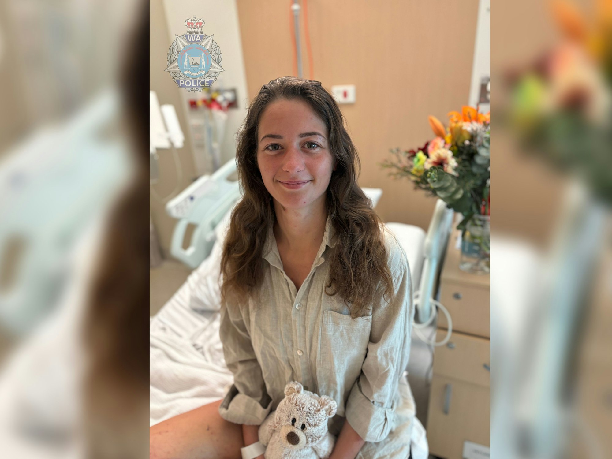 Das von der Polizei zur Verfügung gestellte Bild zeigt Carolina im Krankenhaus. Wenige Tage nach ihrer Rettung aus der australischen Wildnis hat sich die deutsche Backpackerin emotional bei allen Helfern bedankt.