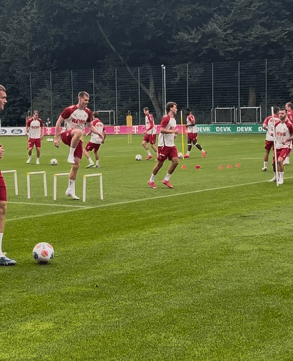 Luca Kilian war am 14. Juli 2025 wieder beim Mannschaftstraining des 1. FC Köln dabei.