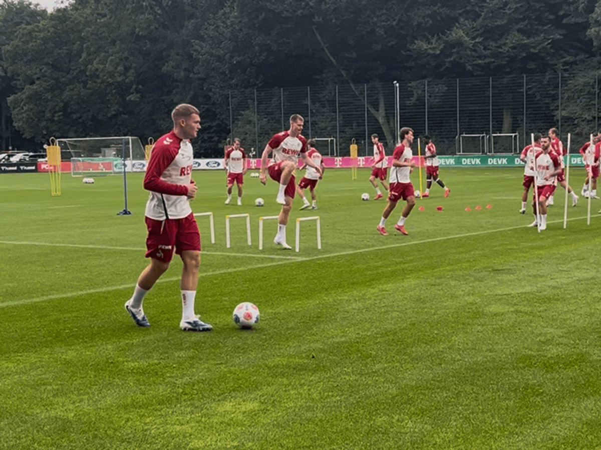 Luca Kilian war am 14. Juli 2025 wieder beim Mannschaftstraining des 1. FC Köln dabei.