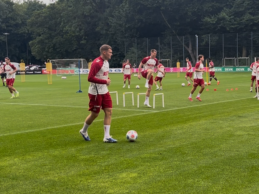 Luca Kilian war am 14. Juli 2025 wieder beim Mannschaftstraining des 1. FC Köln dabei.