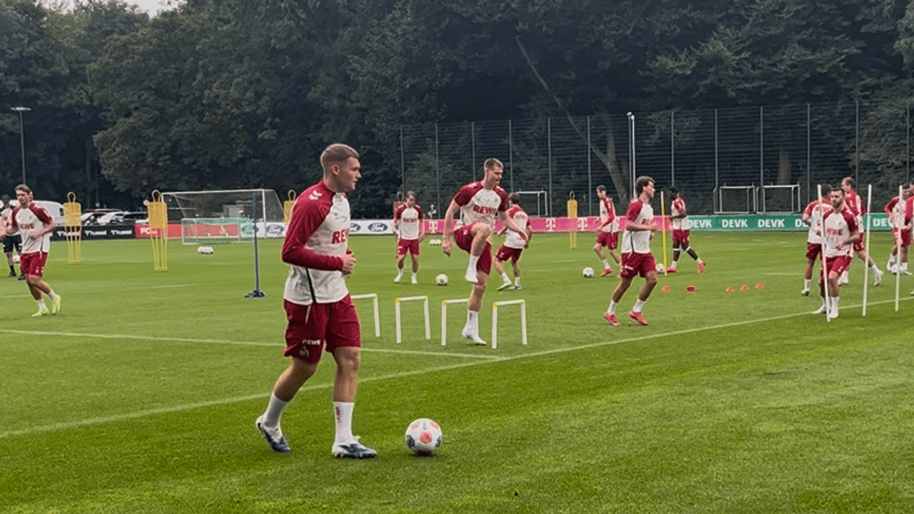 Luca Kilian war am 14. Juli 2025 wieder beim Mannschaftstraining des 1. FC Köln dabei.