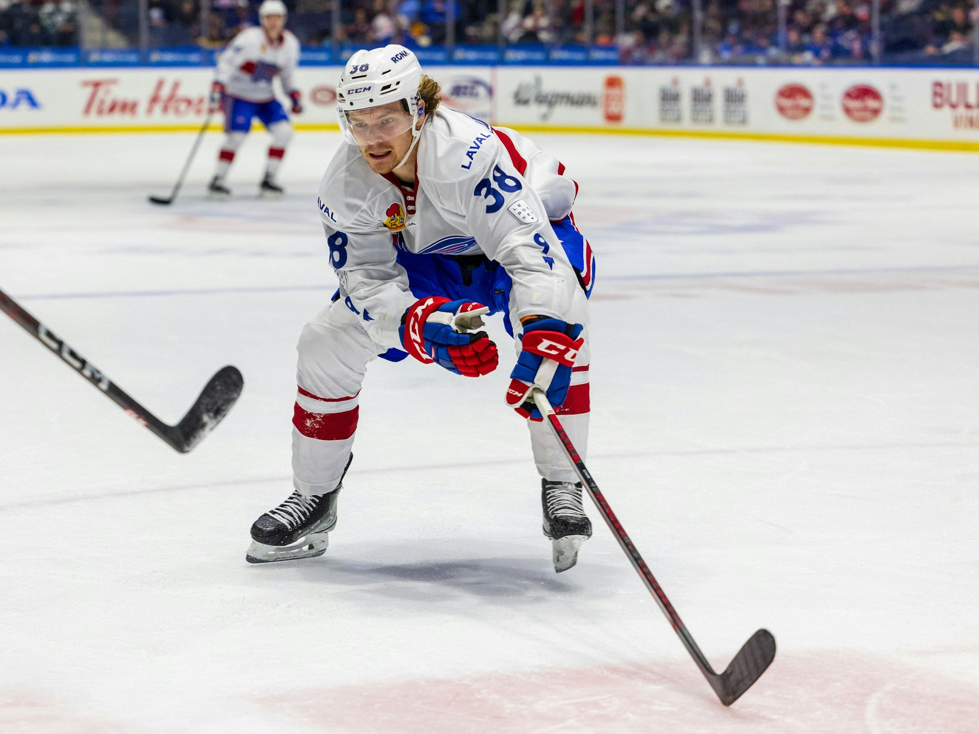 Haie-Neuzugang Nate Schnarr bei einem Eishockey-Spiel im Jahr 2023.
