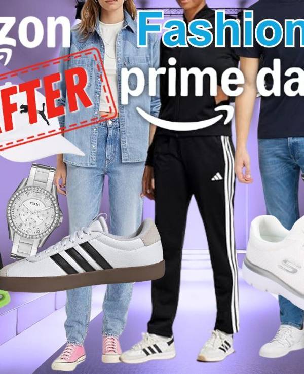 Sneaker, Schuhe und Kleidung von Marken wie adidas, Nike, Skechers, Vans, Puma, Levi's, Tommy Hilfiger, Calvin Kleinvor einem lila gefärbten Raum mit Catwalk von einer Modenschau.