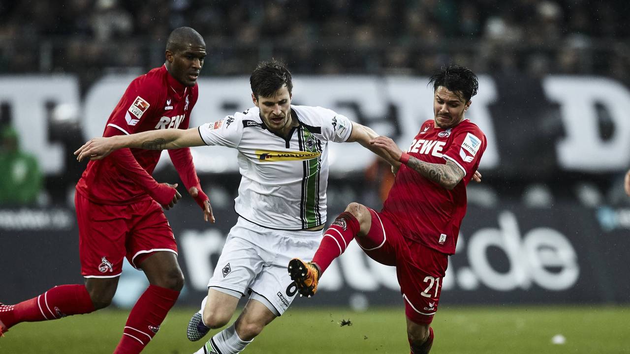 Havard Nordtveit im Derby gegen den 1. FC Köln für Borussia Mönchengladbach im Einsatz.