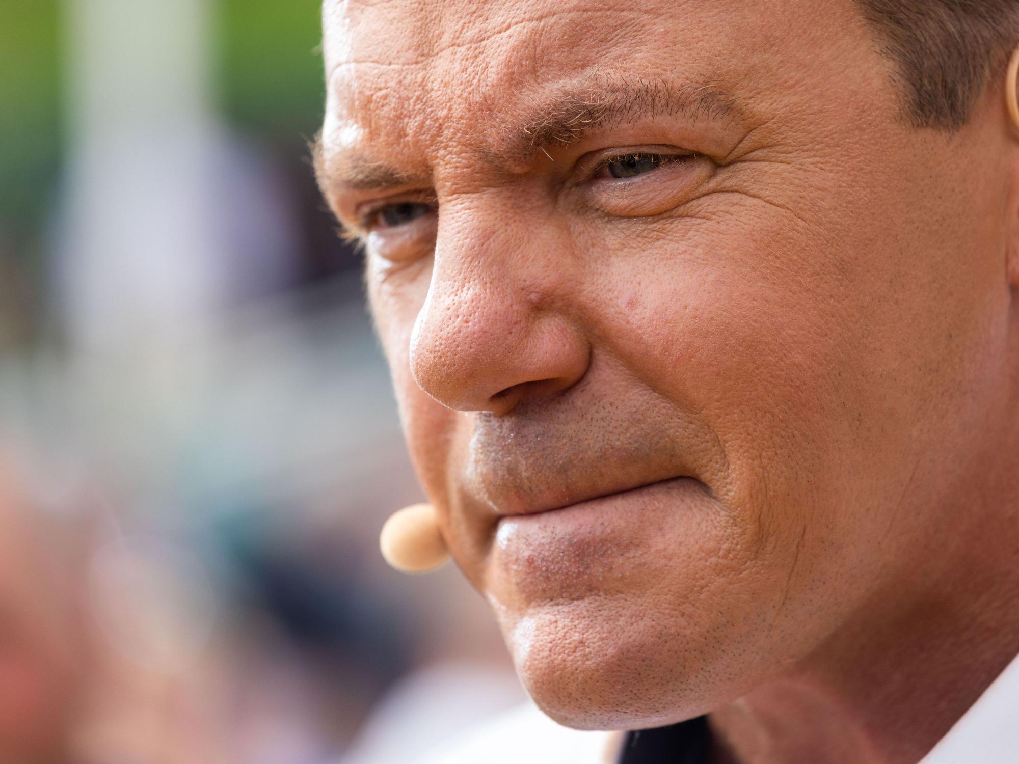 Moderator Stefan Mross nach der Live-Übertragung der Sendung „Immer wieder sonntags“ im Mai 2023.