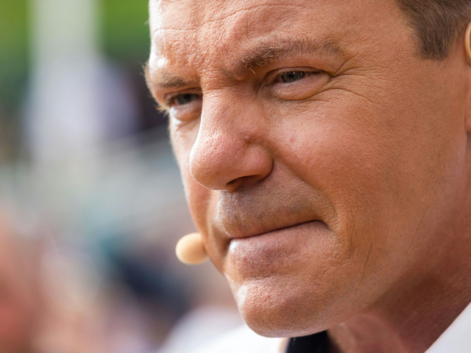 Moderator Stefan Mross nach der Live-Übertragung der Sendung „Immer wieder sonntags“ im Mai 2023.