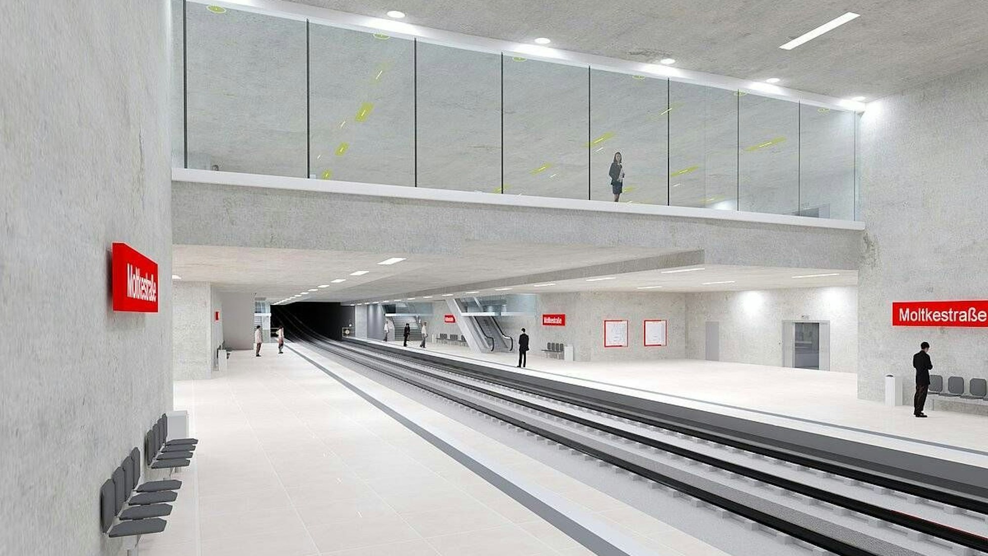 So könnte die U-Bahn-Haltestelle Moltkestraße aussehen.