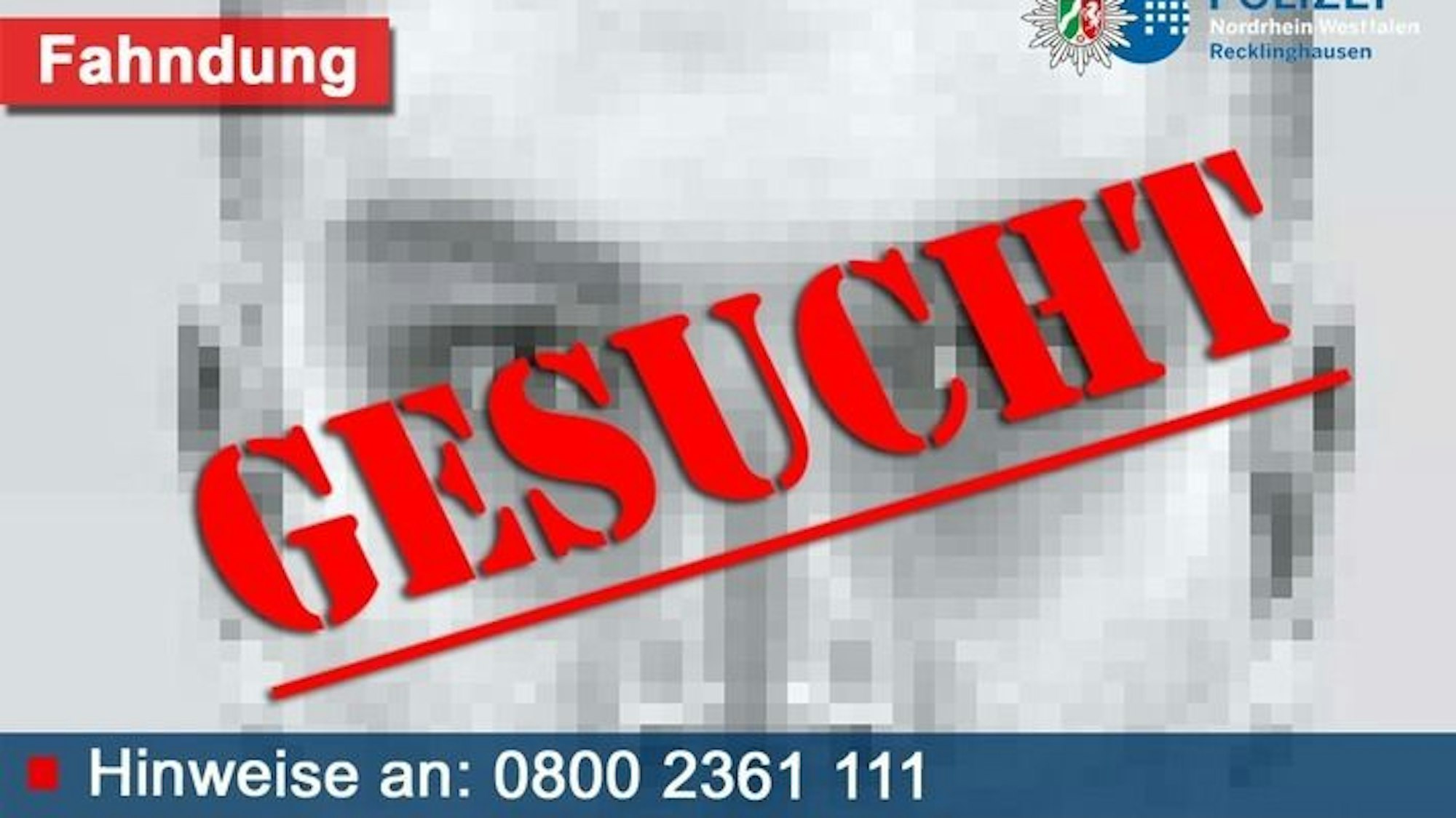 Fahndungsfoto der Polizei Recklinghausen.