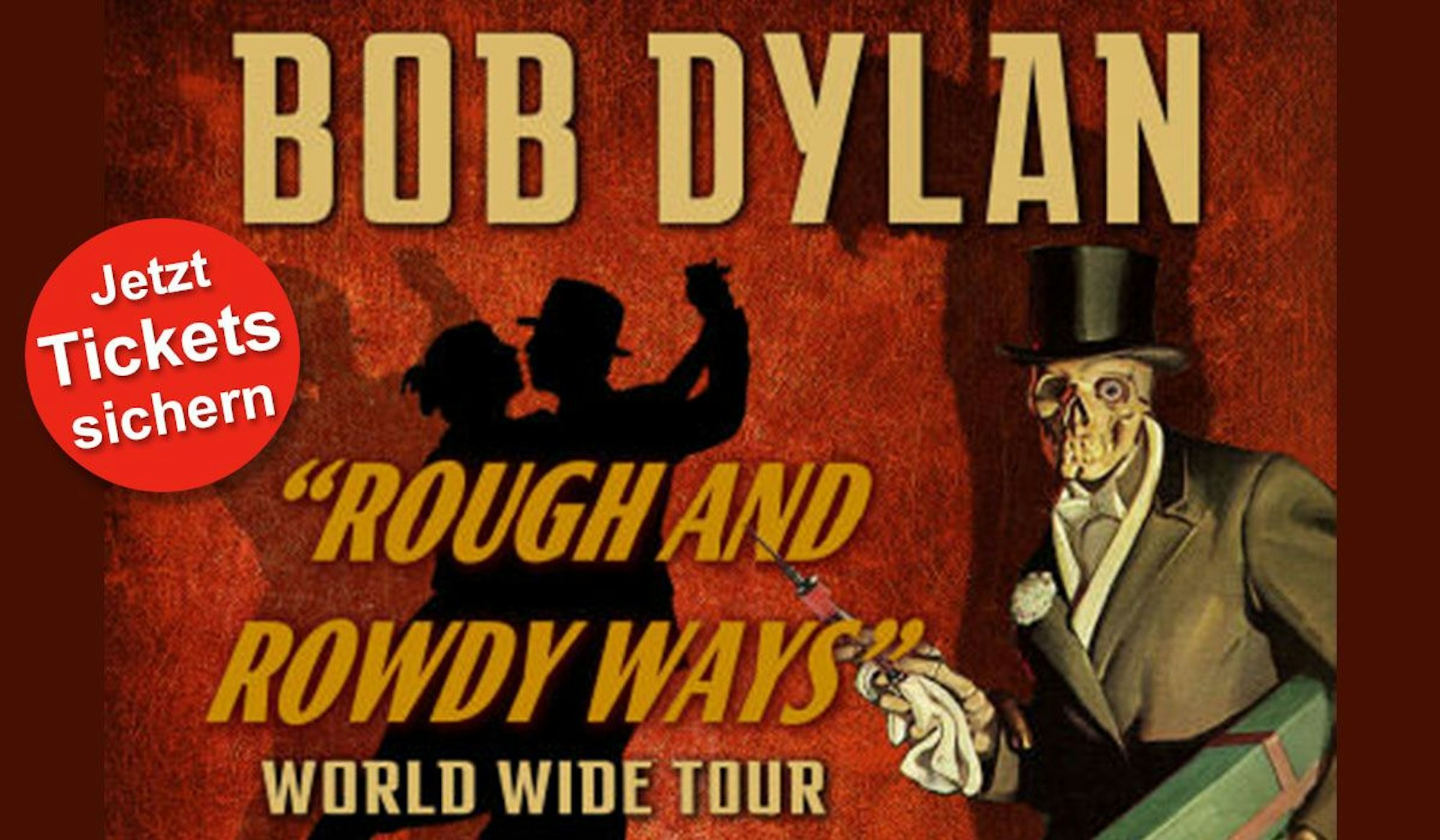 Bob Dylan Rough and Rowdy Ways Tour 2025 Tourposter.