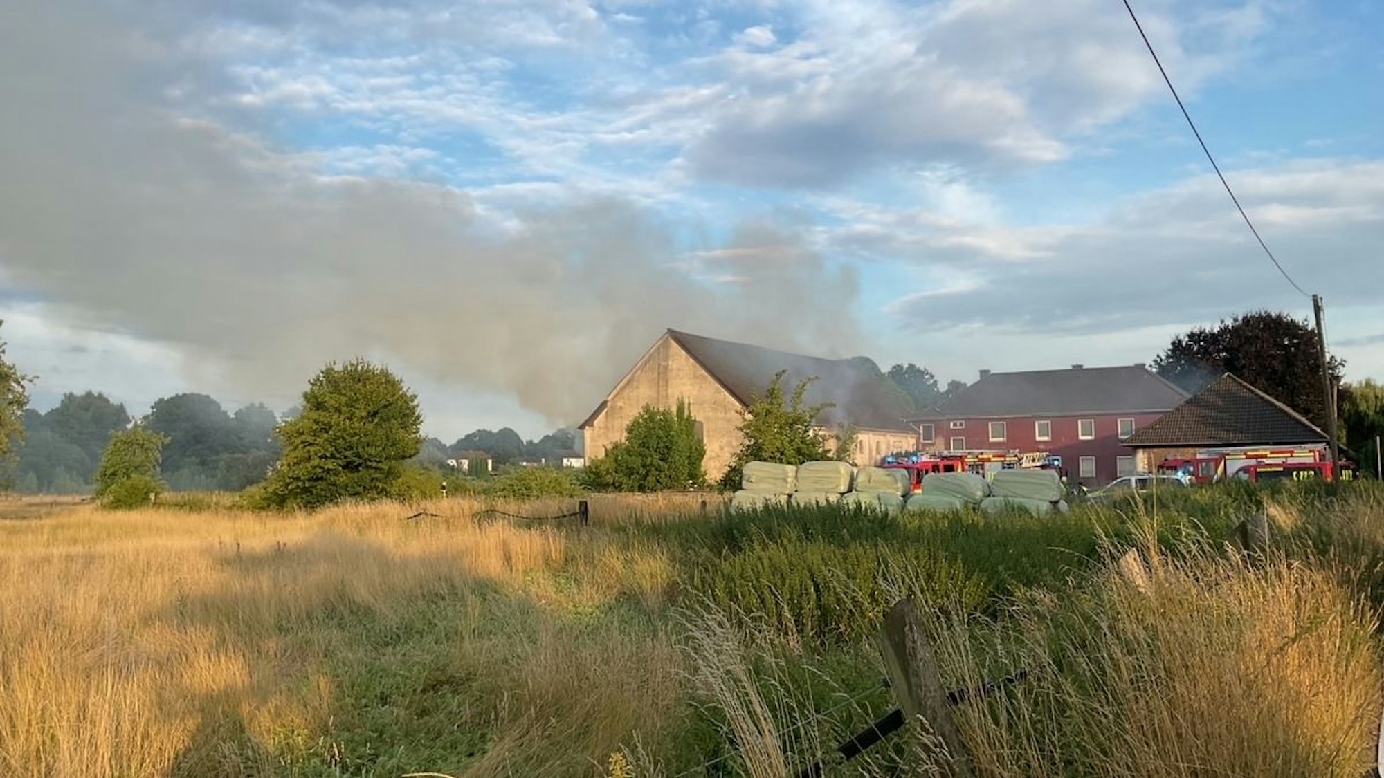 Scheunenbrand in Dortmund-Scharnhorst.