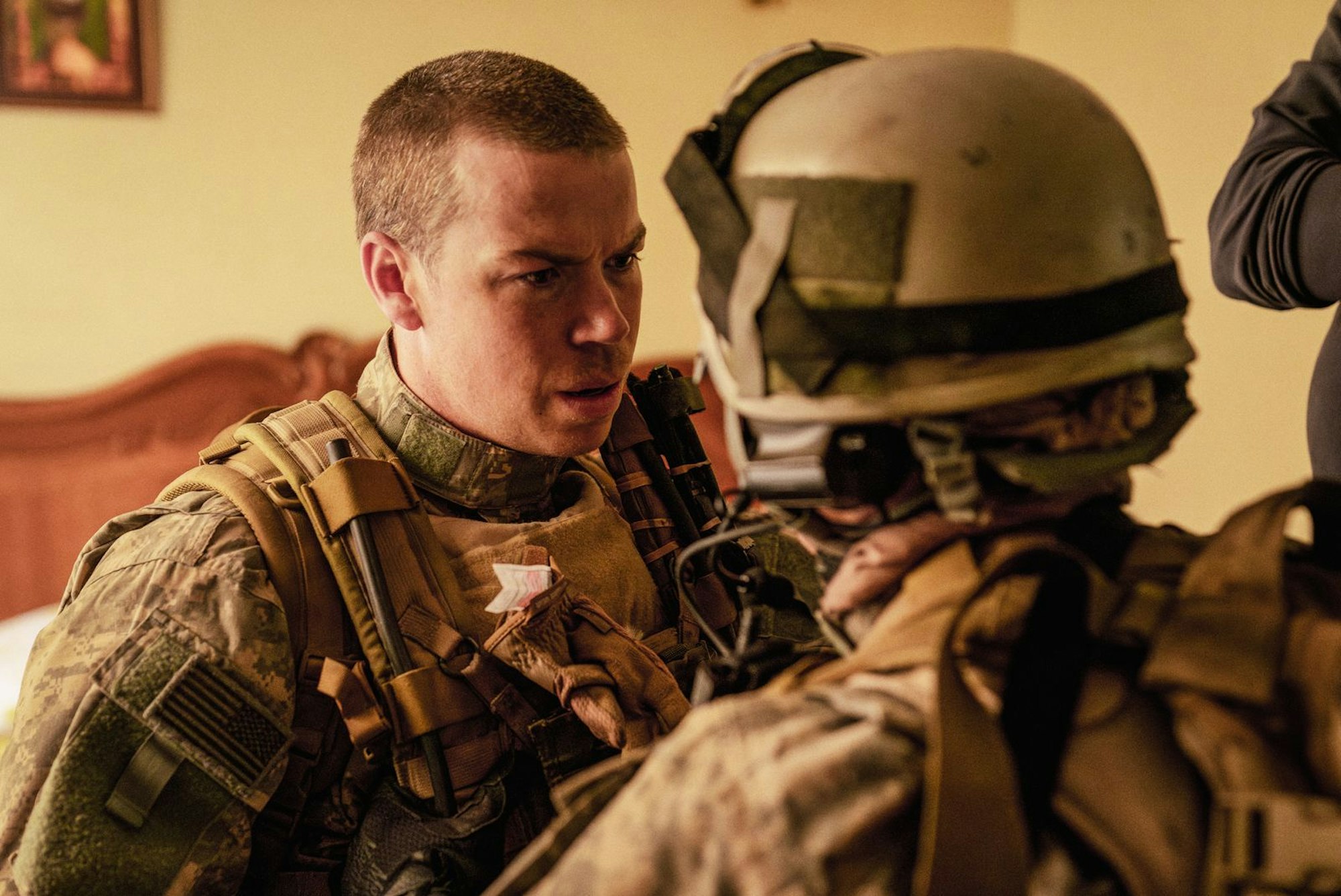 Prominent besetzt: Will Poulter verkörpert einen der Navy Seals in „Warfare“. (Bild: Leonine/Real Time Situation LLC)