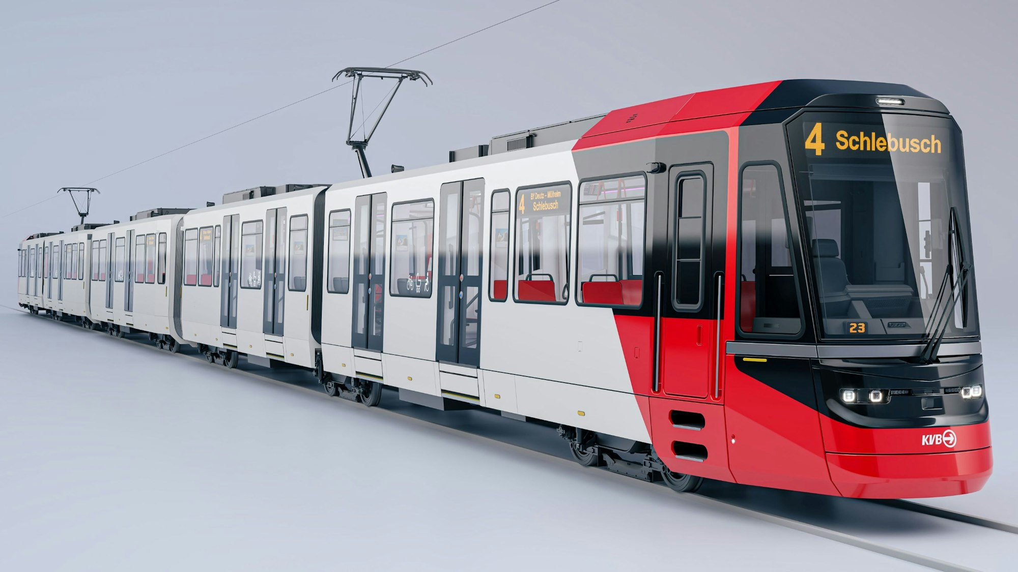 Eine Visualisierung der neuen KVB-Bahnen.