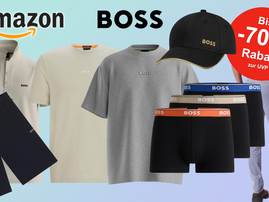 Auf dem Bild sind BOSS Artikel im Amazon Sale zu sehen.