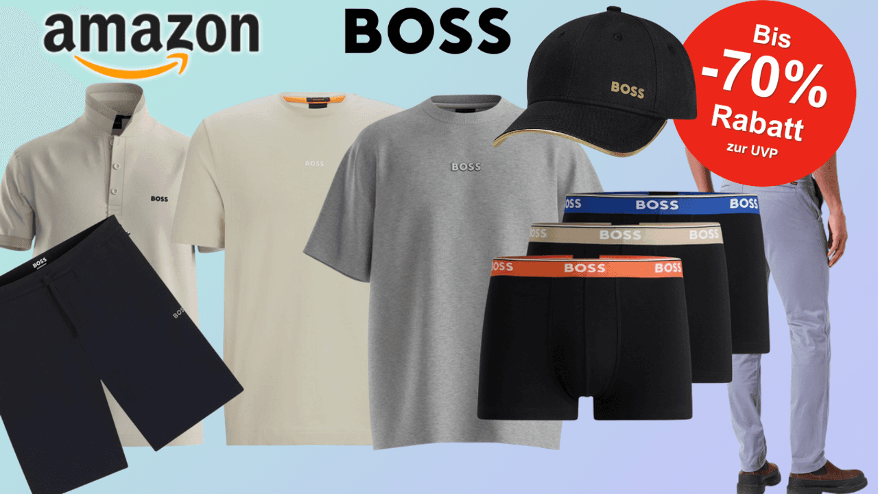 Auf dem Bild sind BOSS Artikel im Amazon Sale zu sehen.