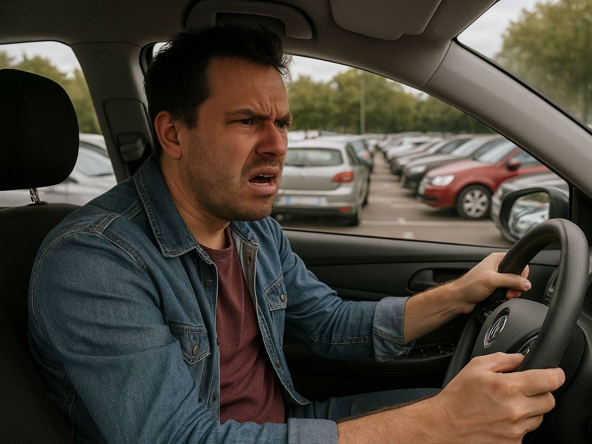 Da kann Mann schon mal die Nerven verlieren: die Parkplatzsuche in Köln ist mehr als schwierig.