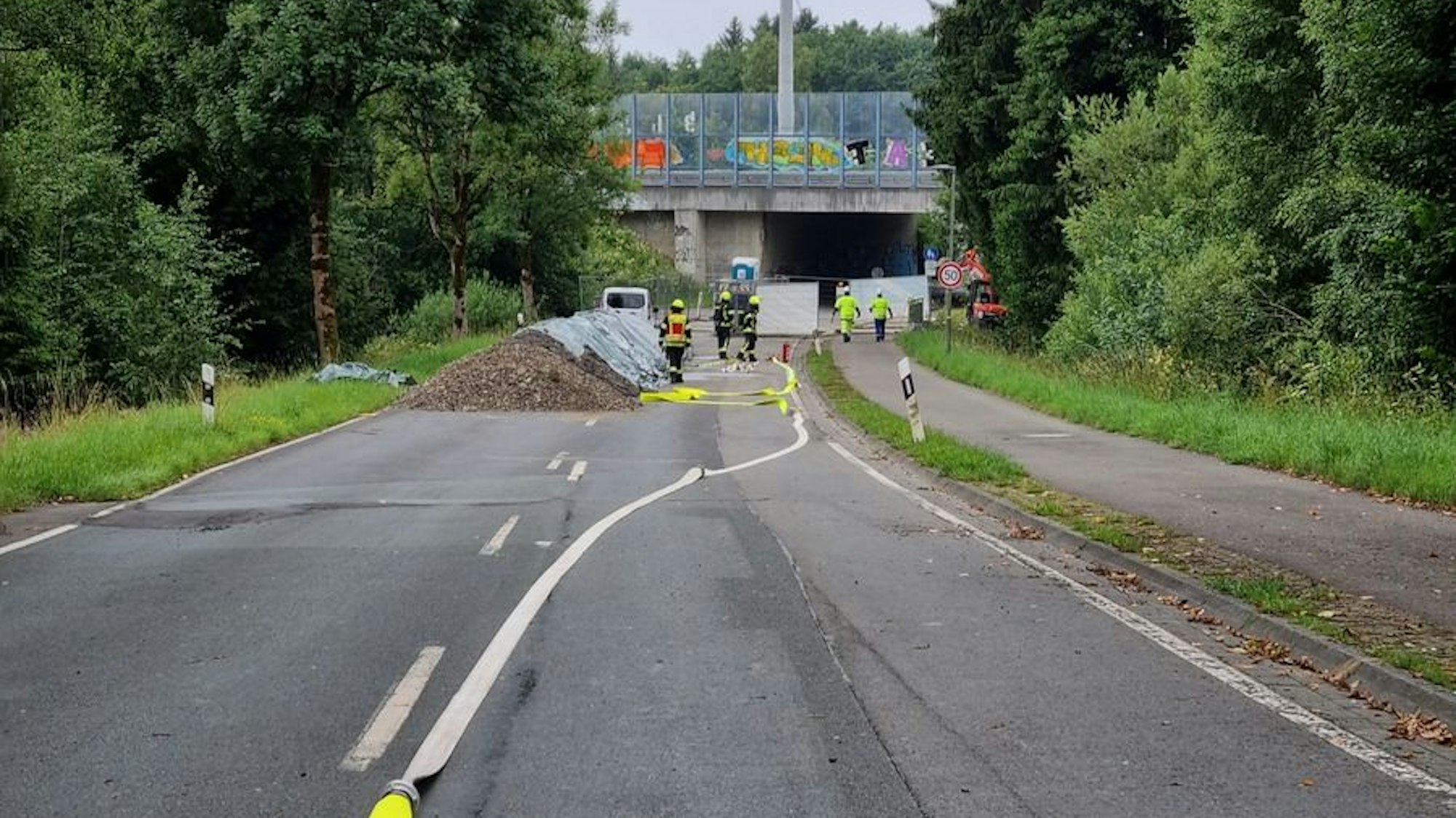 Beschädigte Gasleitung in Wenden