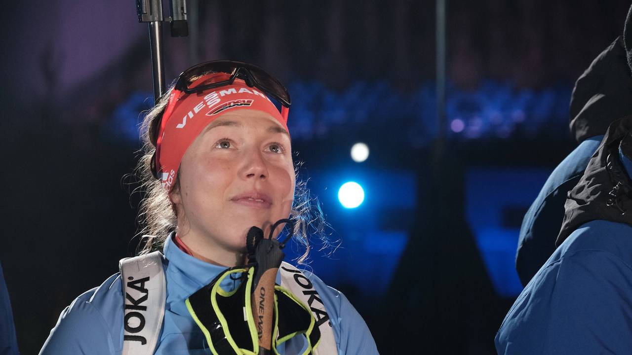 Laura Dahlmeier bei einem Biathlon-Wettkampf.