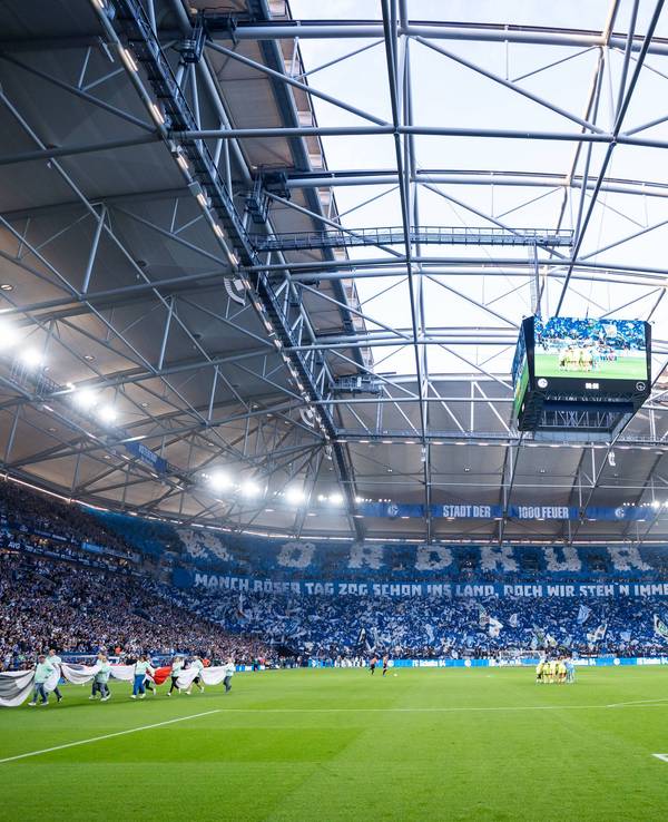 Die Veltins-Arena vor Spielbeginn gegen Hertha BSC.