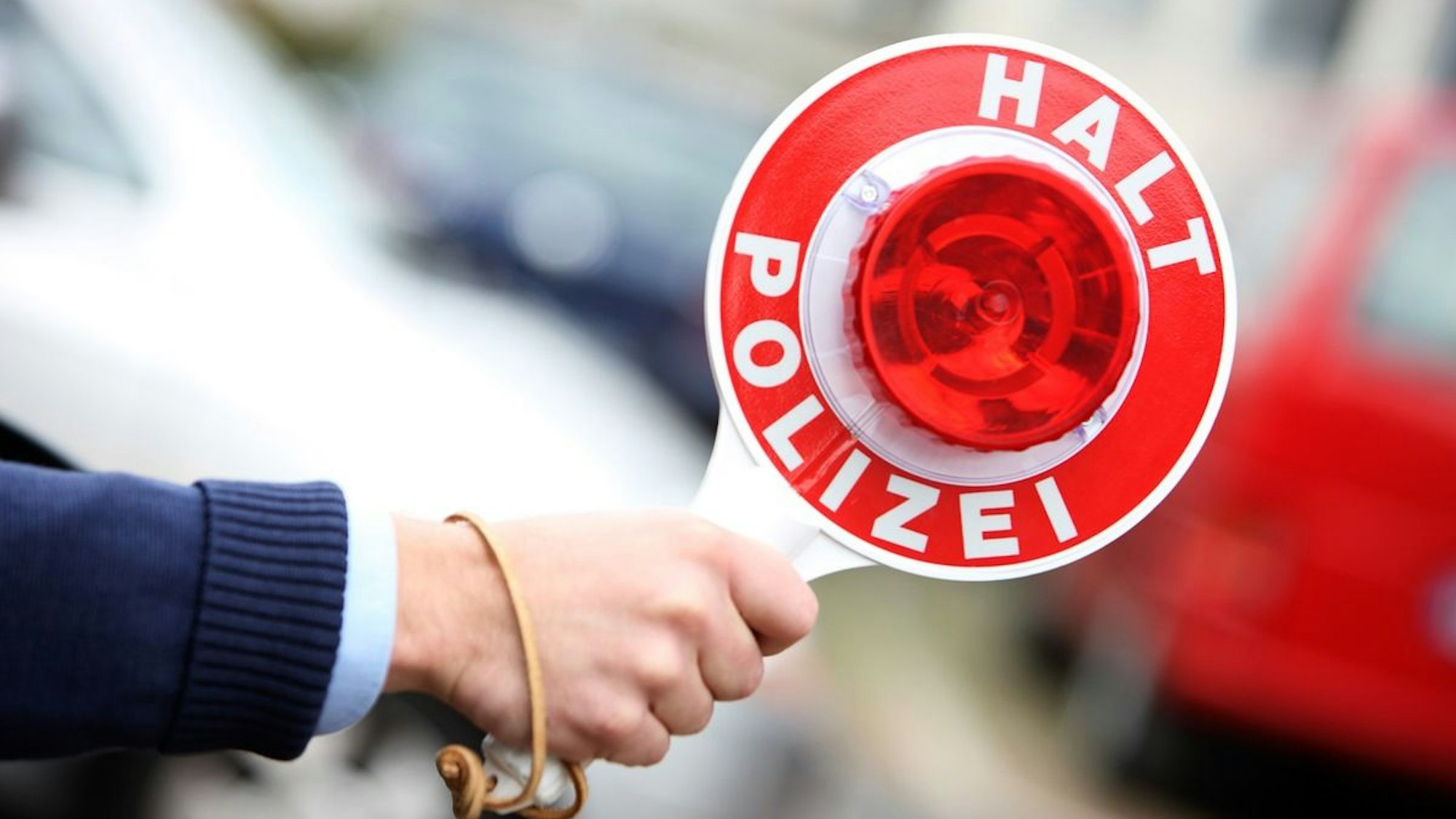 Anhaltekelle der Polizei bei einer Verkehrskontrolle.