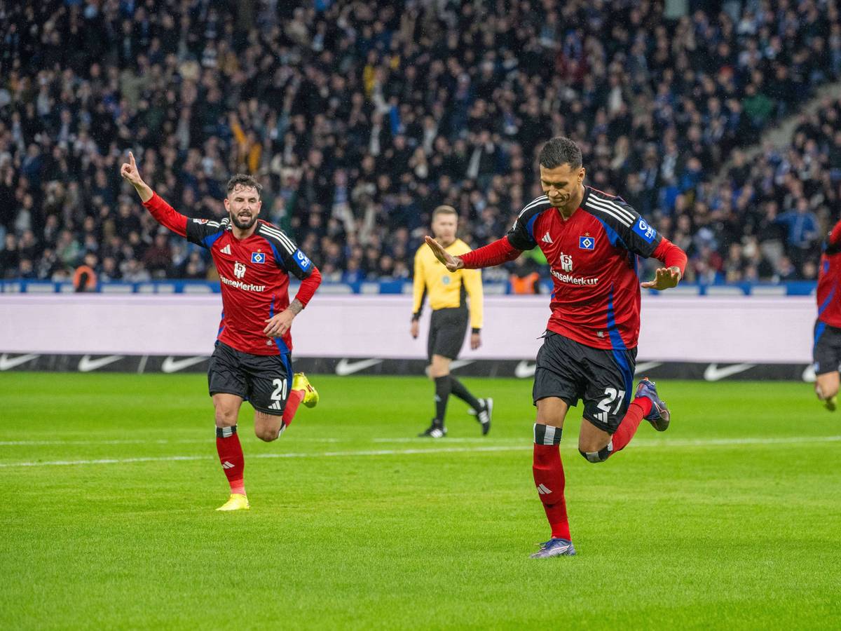 Davie Selke und Marco Richter jubeln.