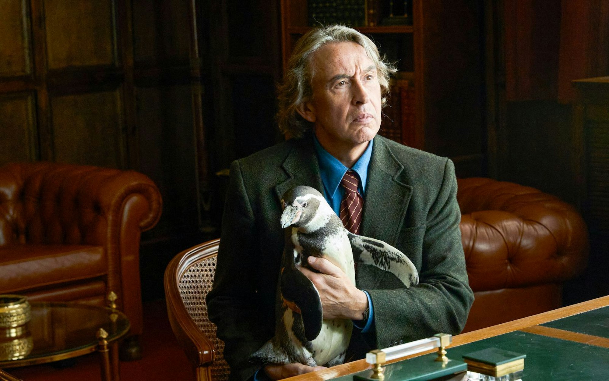 Das Schicksal führte sie zusammen, bald schon sind sie ein unzertrennliches Team: Tom Michell (Steve Coogan) und der Magellanpinguin Juan Salvador. (Bild: Leonine)