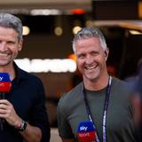 Sky-Reporter Peter Hardenacke (l.) und Experte Ralf Schumacher mit guter Laune.