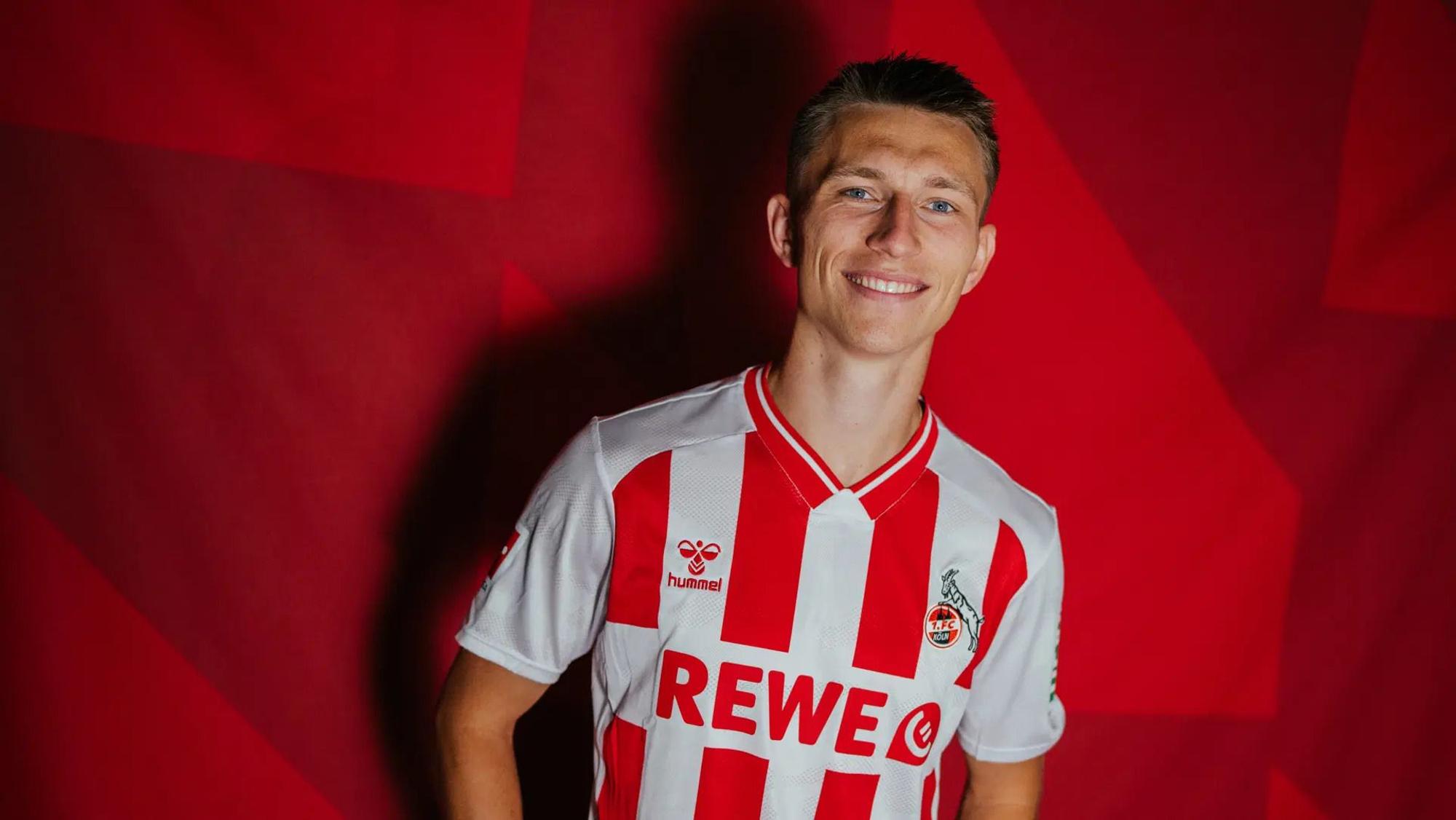Kristoffer Lund bei seiner Vorstellung als Neuzugang beim 1. FC Köln.