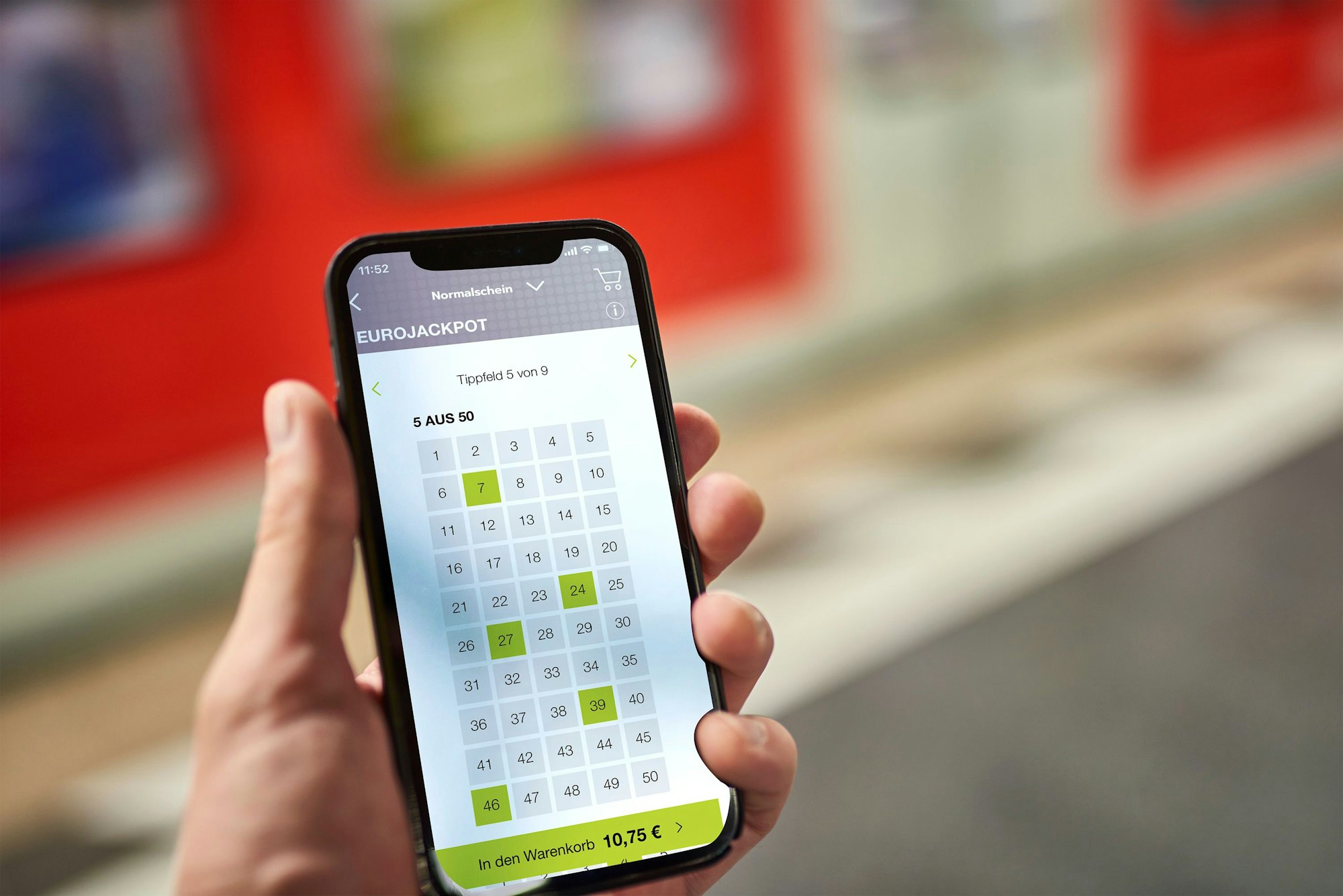 Eurojackpot auf einem Smartphone.