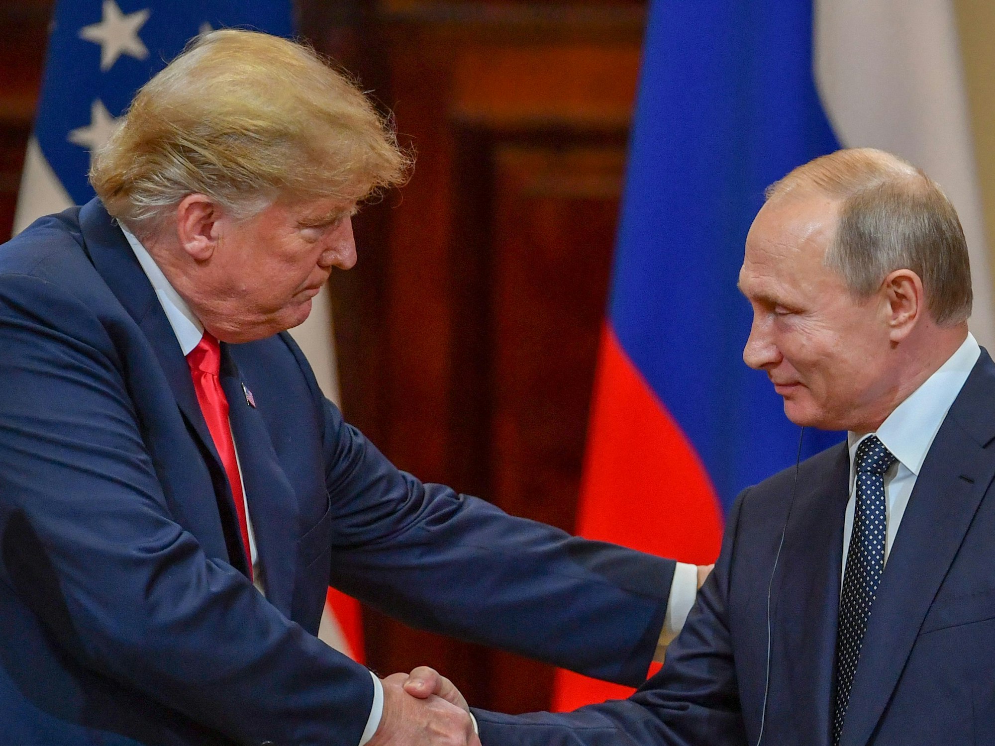 Donald Trump (l.) und Wladimir Putin im Juli 2018