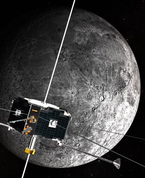 Künstlerische Darstellung des „Artemis“-Raumschiffs in der Umlaufbahn um den Mond.